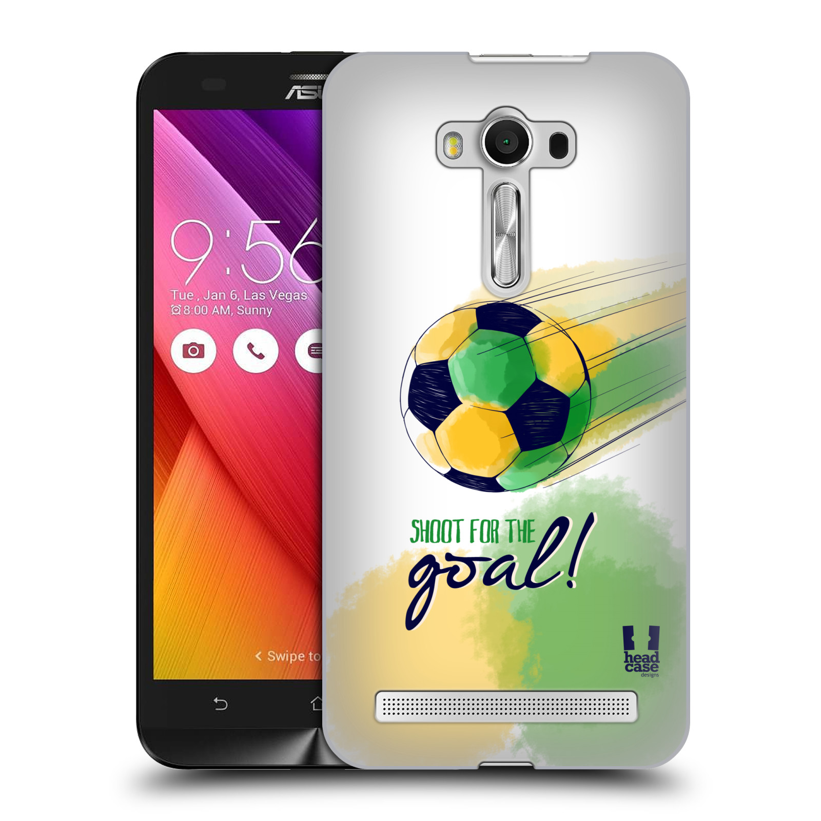 HEAD CASE plastový obal na mobil Asus Zenfone 2 LASER (5,5 displej ZE550KL) Sport fotbalový gól zelená barva
