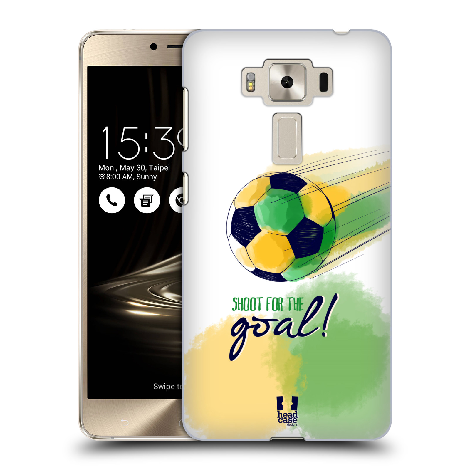 HEAD CASE plastový obal na mobil Asus Zenfone 3 DELUXE ZS550KL Sport fotbalový gól zelená barva