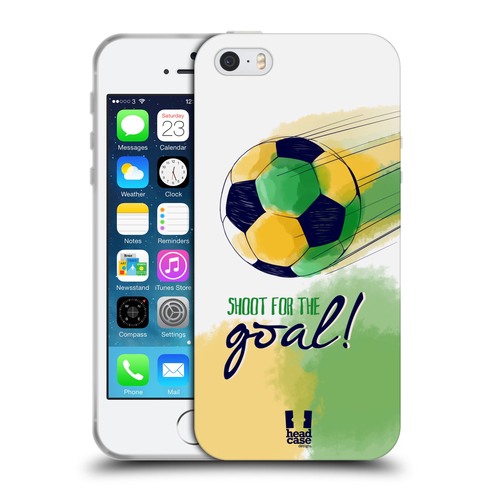 HEAD CASE silikonový obal na mobil Apple Iphone 5/5S Sport fotbalový gól zelená barva