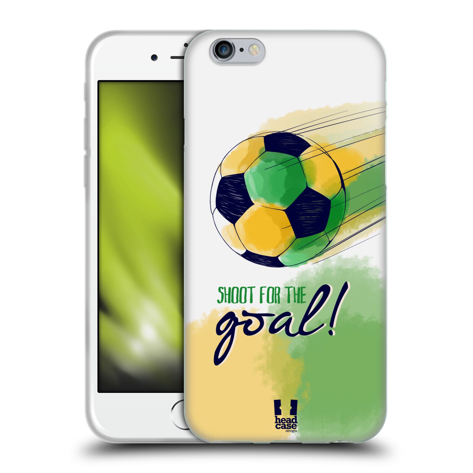 HEAD CASE silikonový obal na mobil Apple Iphone 6/6S Sport fotbalový gól zelená barva