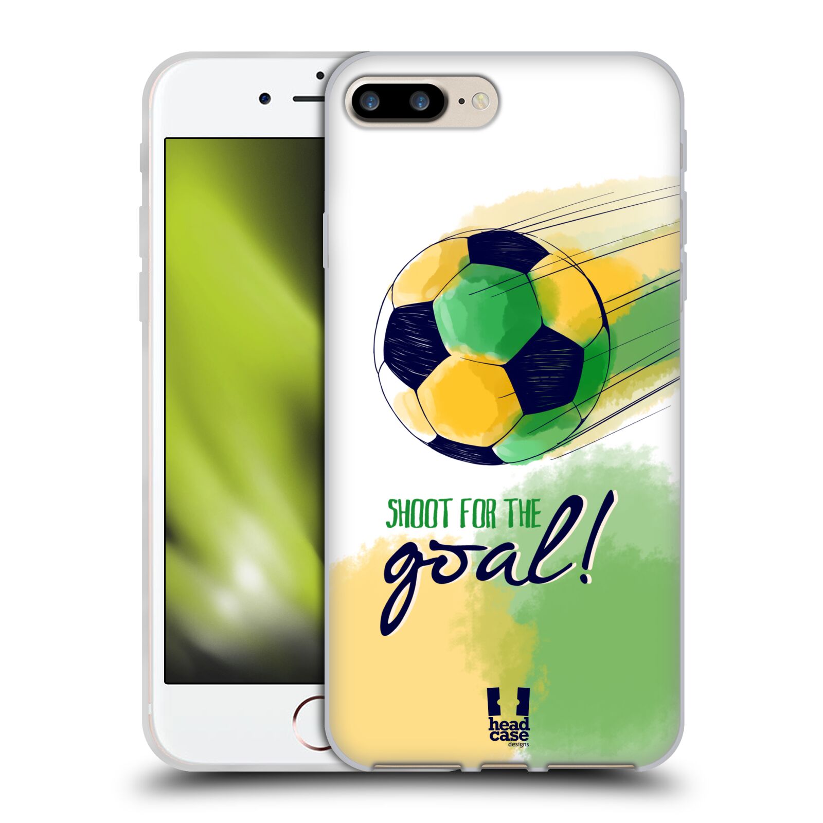 HEAD CASE silikonový obal na mobil Apple Iphone 7 PLUS Sport fotbalový gól zelená barva