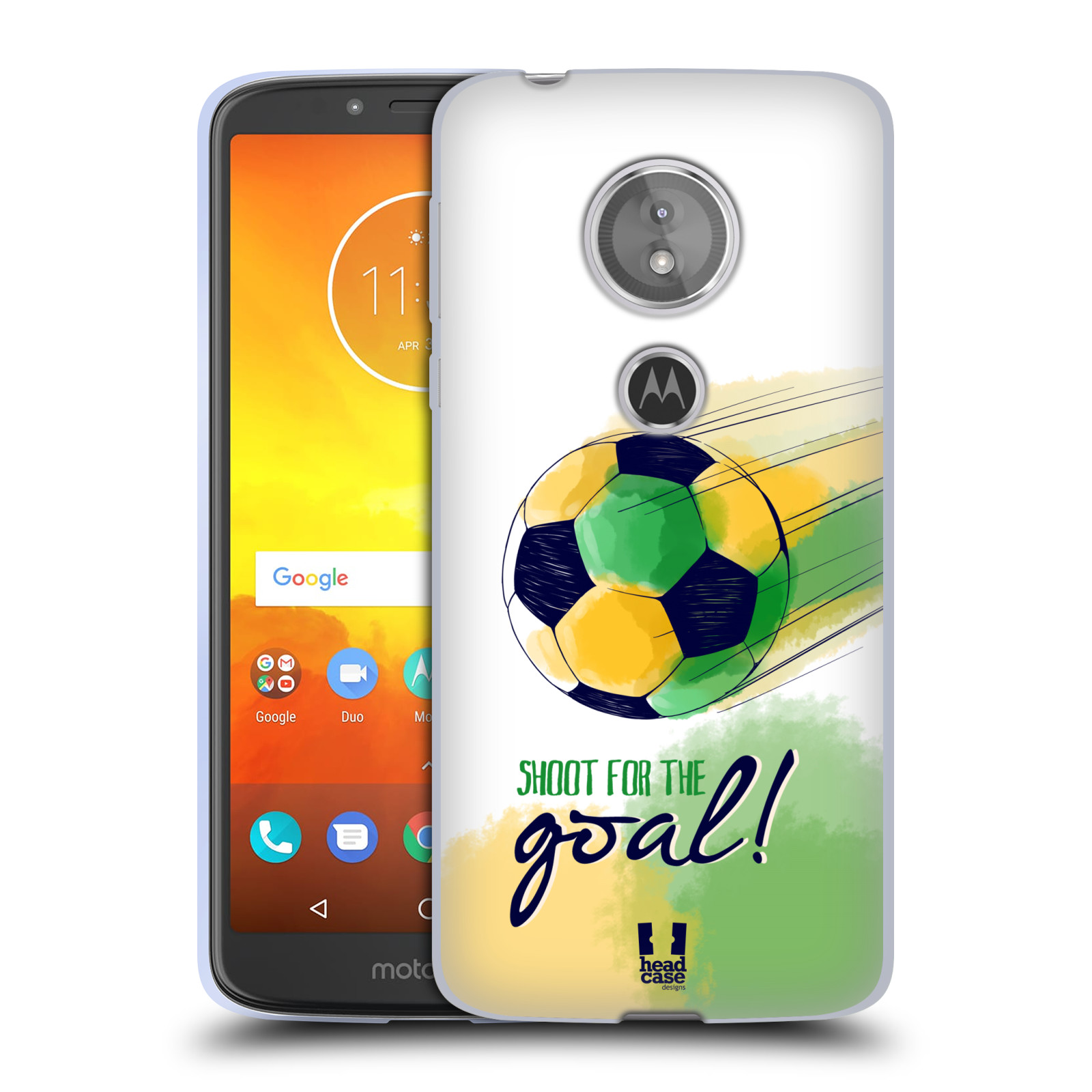 HEAD CASE silikonový obal na mobil Motorola Moto E5 Sport fotbalový gól zelená barva