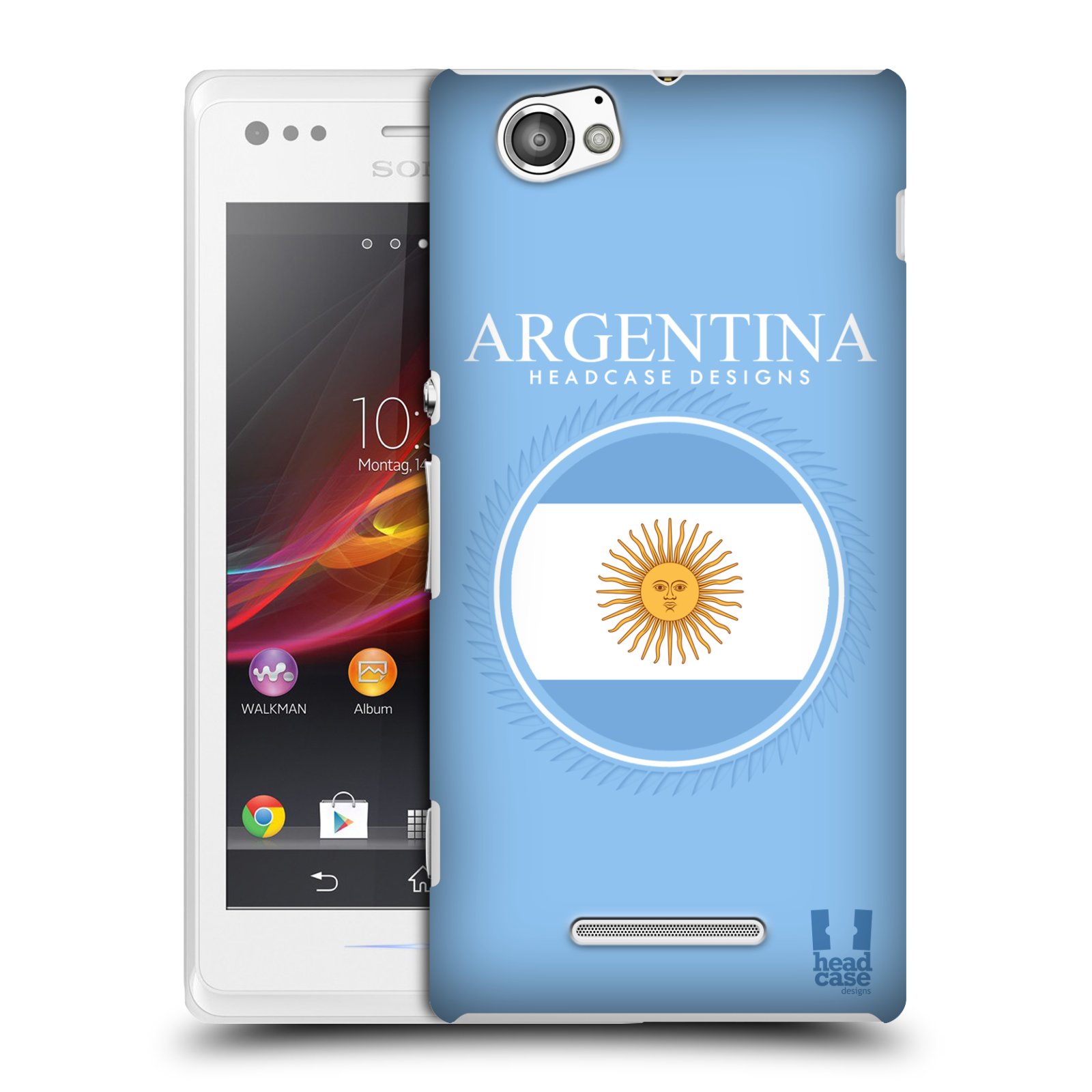 HEAD CASE plastový obal na mobil Sony Xperia M vzor Vlajky státy kreslené ARGENTINA