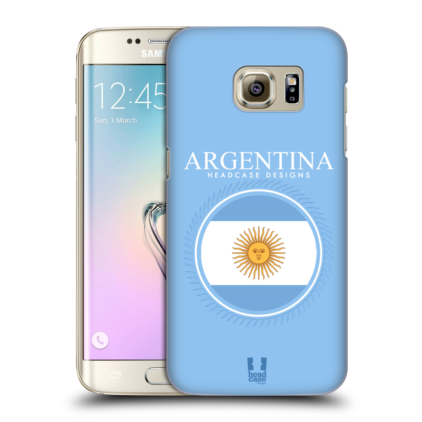 HEAD CASE plastový obal na mobil SAMSUNG GALAXY S7 EDGE vzor Vlajky státy kreslené ARGENTINA