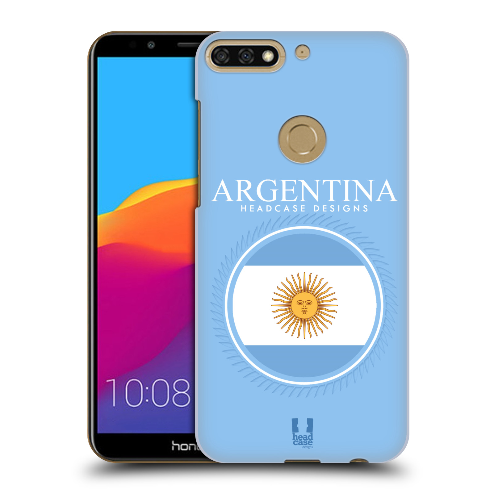 HEAD CASE plastový obal na mobil Honor 7c vzor Vlajky státy kreslené ARGENTINA