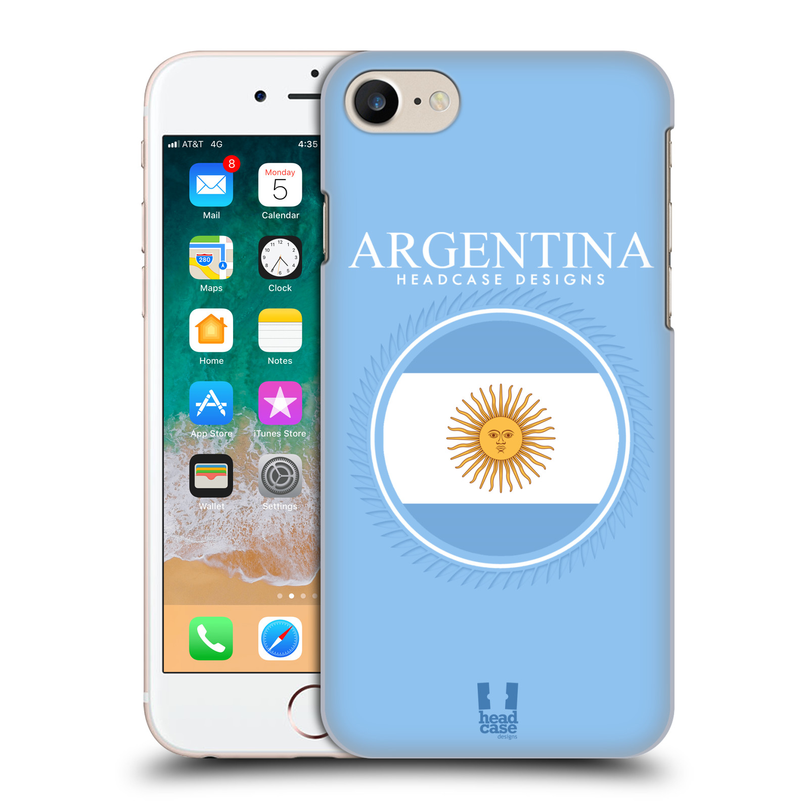 HEAD CASE plastový obal na mobil Apple Iphone 7 vzor Vlajky státy kreslené ARGENTINA