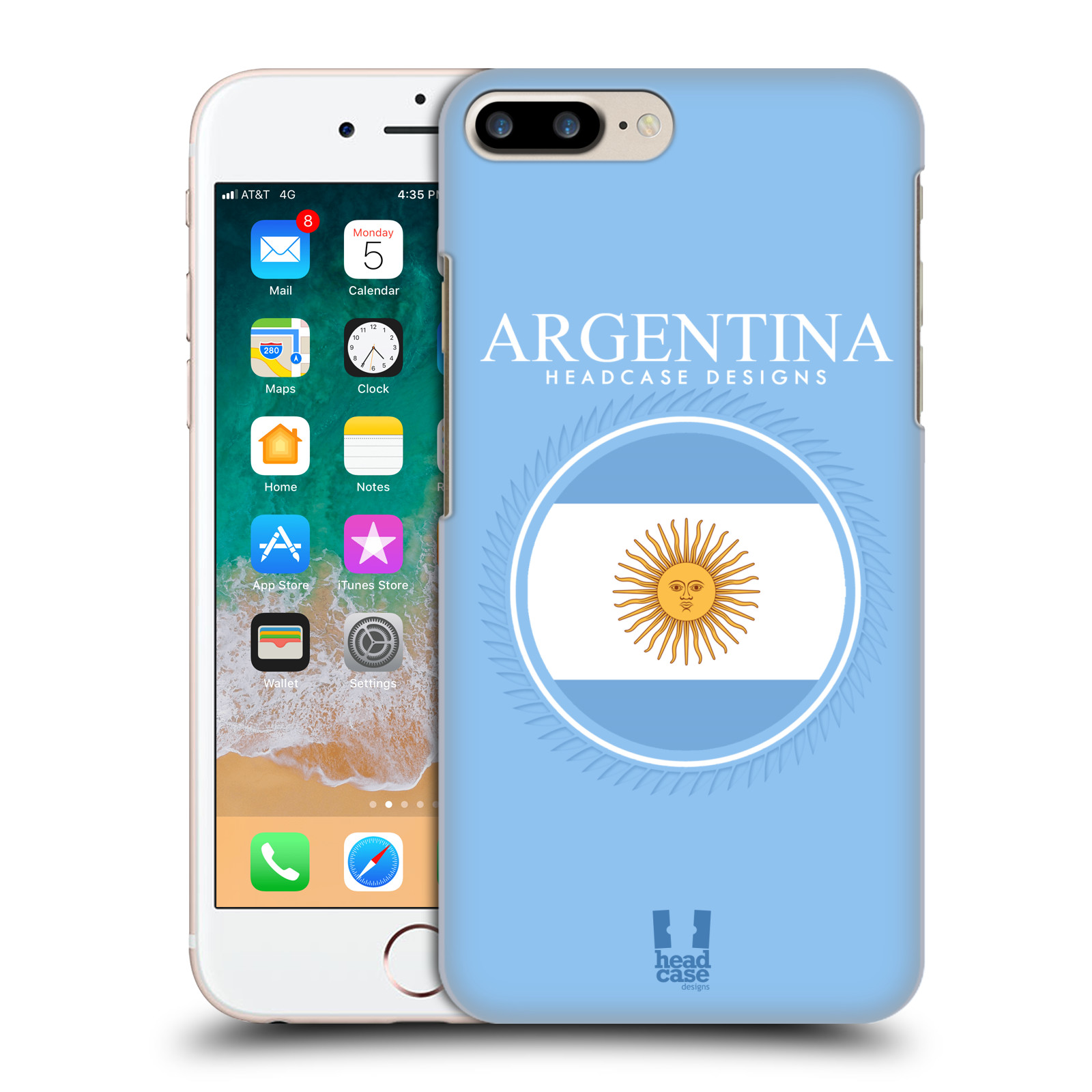 HEAD CASE plastový obal na mobil Apple Iphone 7 PLUS vzor Vlajky státy kreslené ARGENTINA