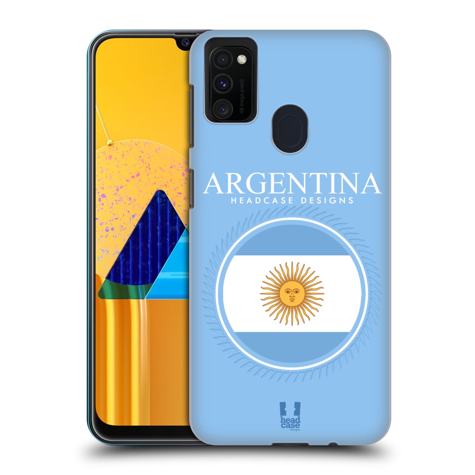 Zadní kryt na mobil Samsung Galaxy M21 vzor Vlajky státy kreslené ARGENTINA