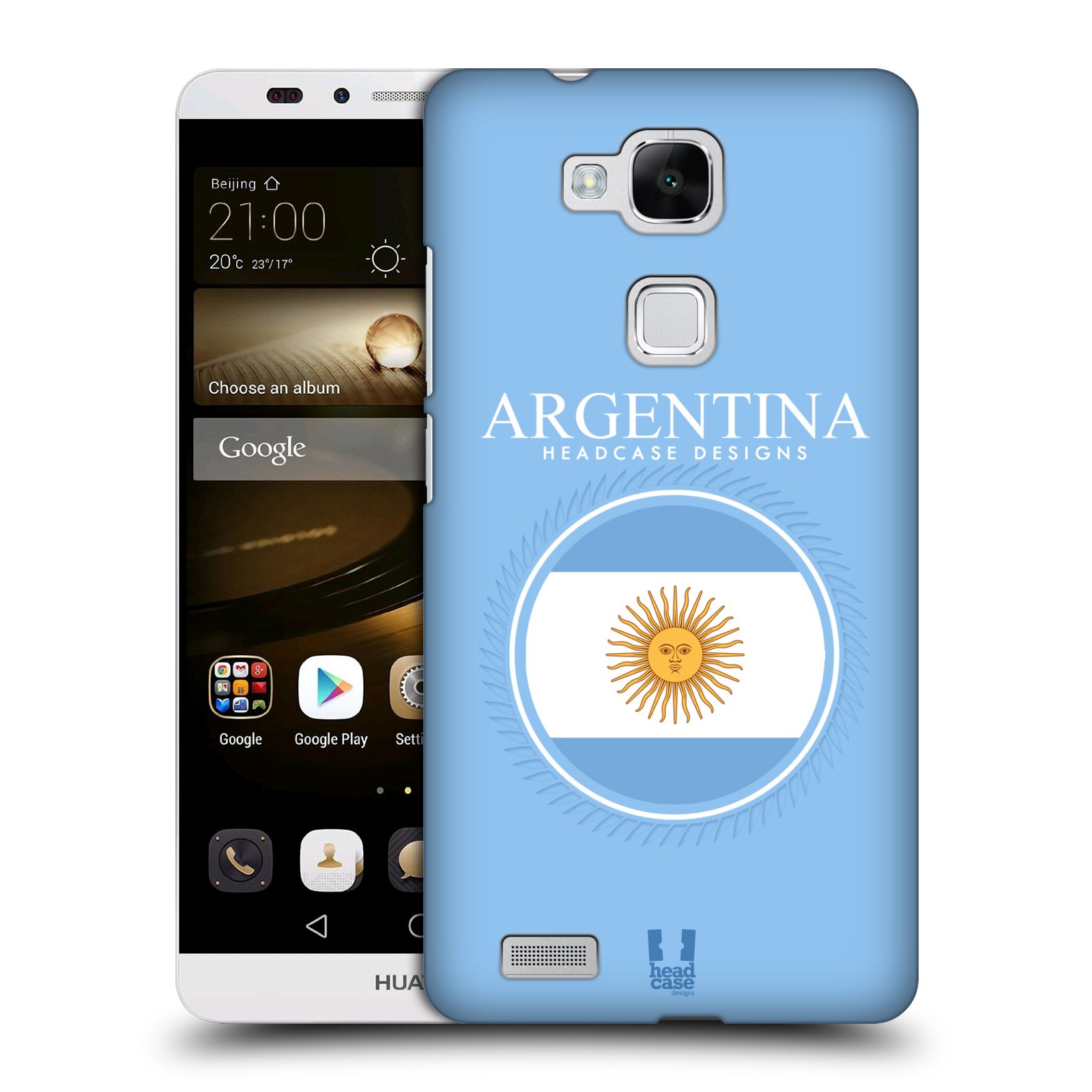 HEAD CASE plastový obal na mobil Huawei Mate 7 vzor Vlajky státy kreslené ARGENTINA