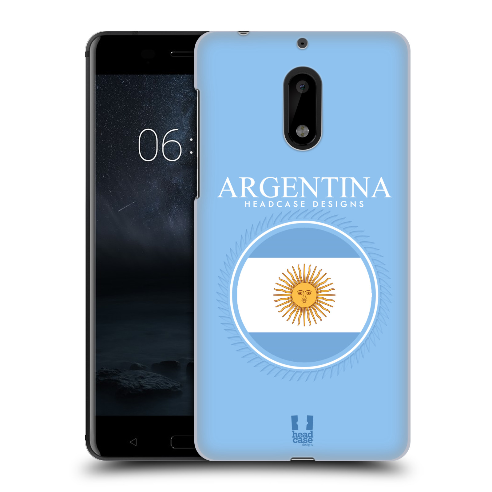 HEAD CASE plastový obal na mobil Nokia 6 vzor Vlajky státy kreslené ARGENTINA