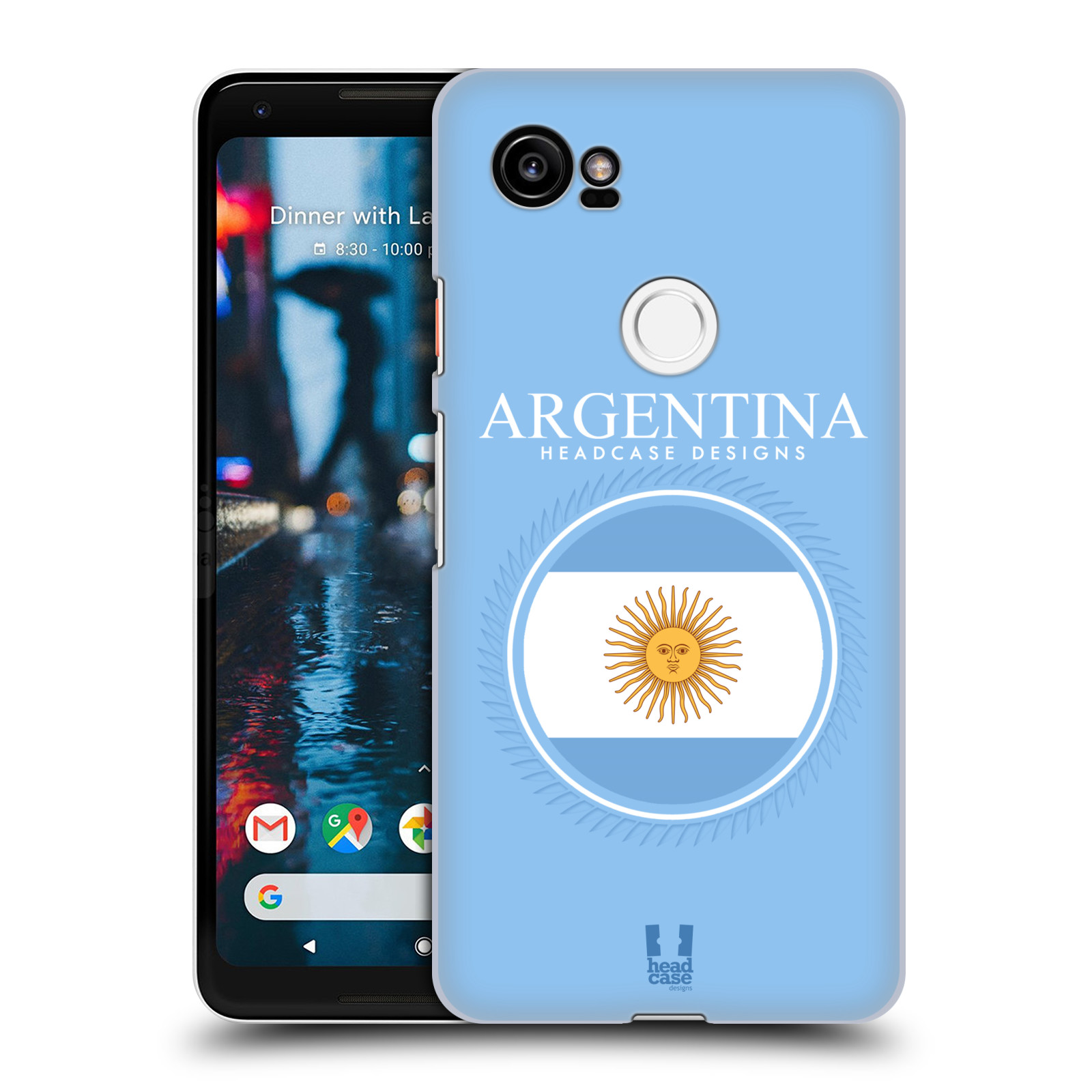 HEAD CASE plastový obal na mobil Google Pixel 2 XL vzor Vlajky státy kreslené ARGENTINA