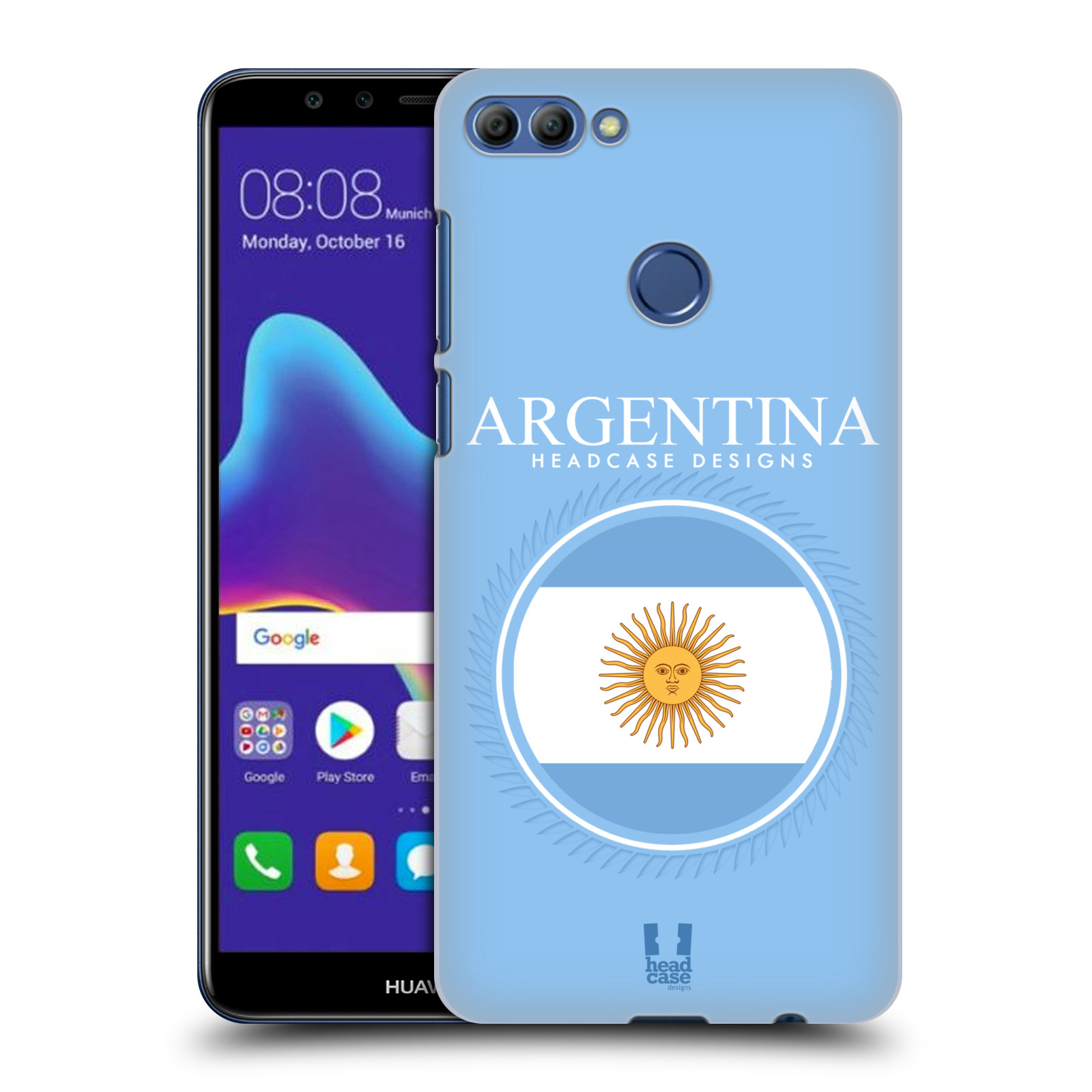 HEAD CASE plastový obal na mobil Huawei Y9 2018 vzor Vlajky státy kreslené ARGENTINA