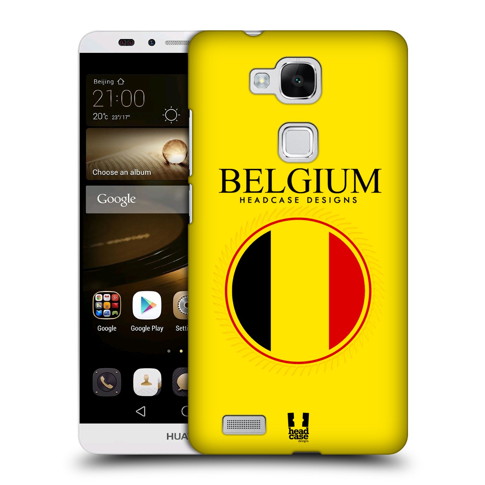 HEAD CASE plastový obal na mobil Huawei Mate 7 vzor Vlajky státy kreslené BELGIE