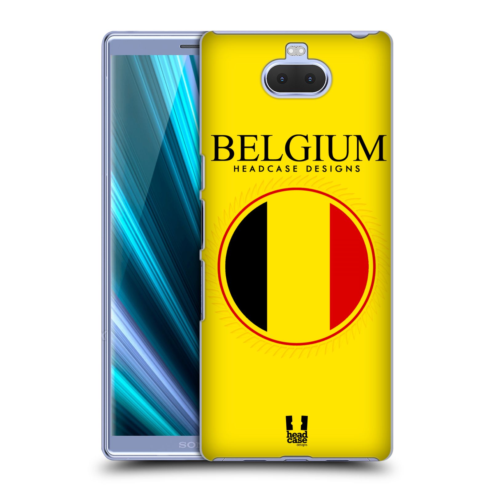Pouzdro na mobil Sony Xperia 10 - Head Case - vzor Vlajky státy kreslené BELGIE