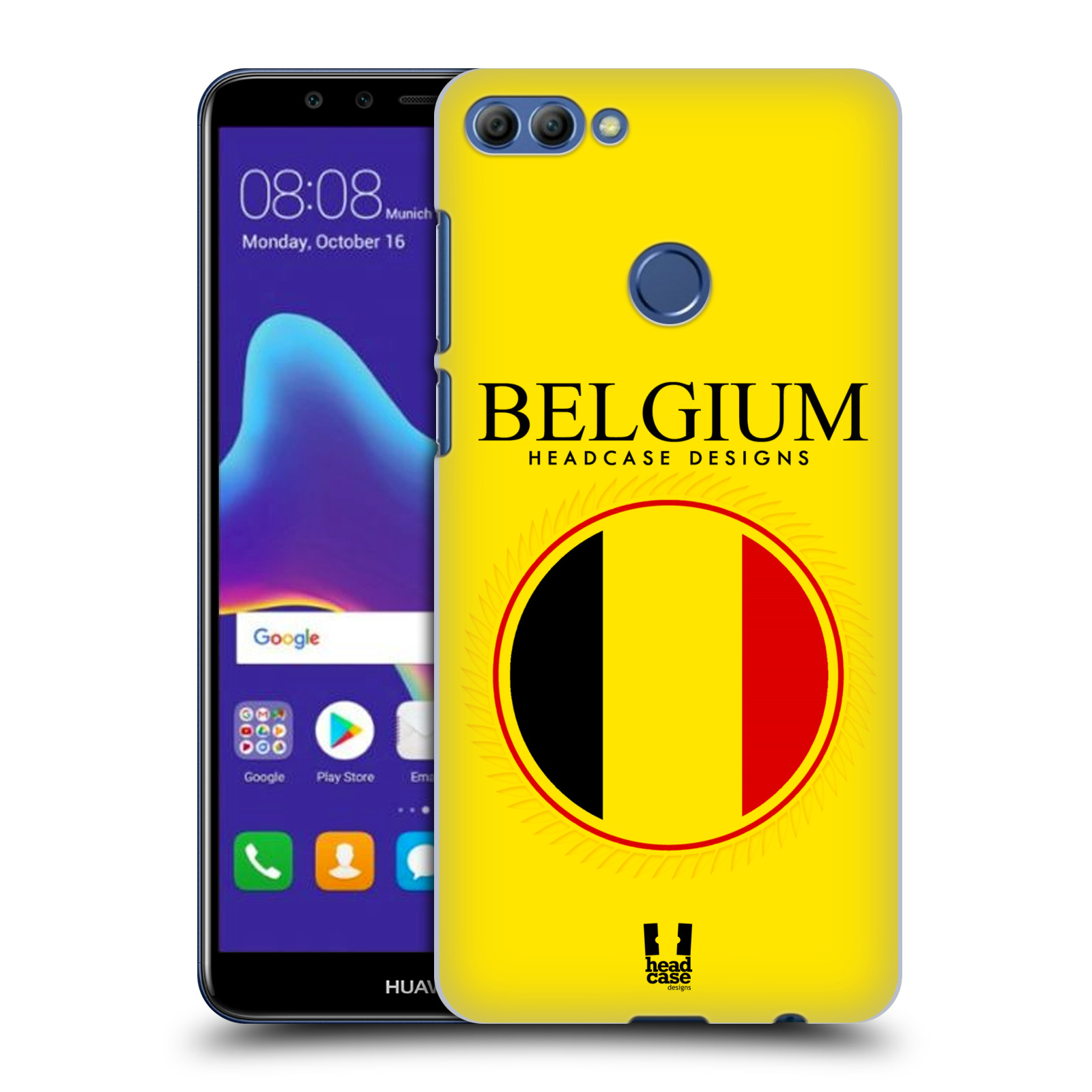 HEAD CASE plastový obal na mobil Huawei Y9 2018 vzor Vlajky státy kreslené BELGIE