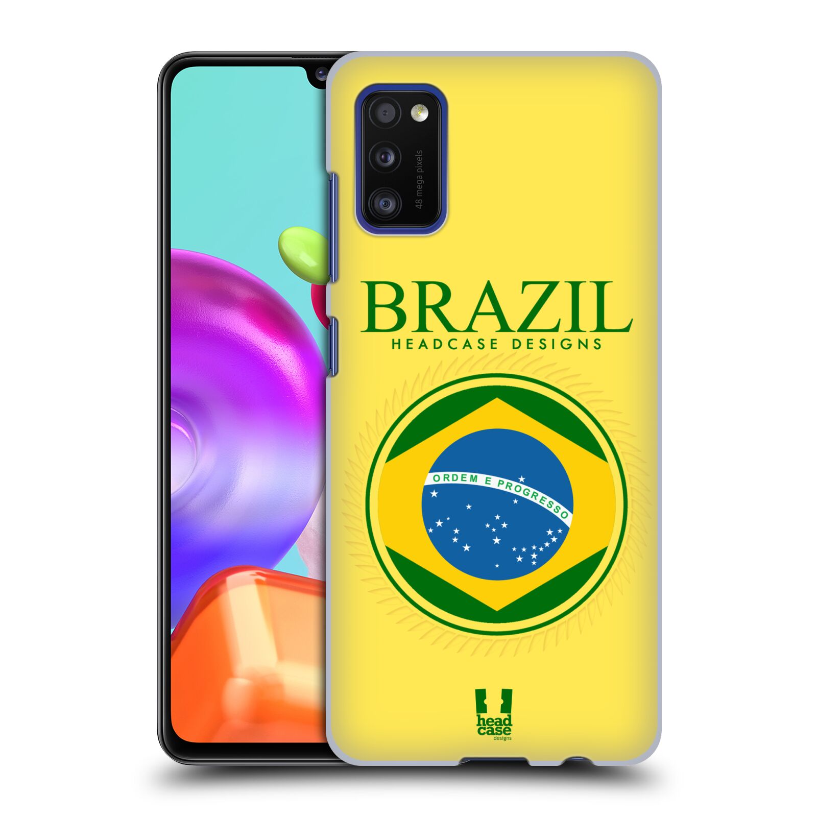 Zadní kryt na mobil Samsung Galaxy A41 vzor Vlajky státy kreslené BRAZÍLIE