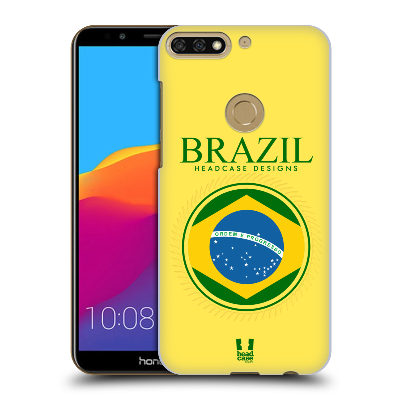 HEAD CASE plastový obal na mobil Honor 7c vzor Vlajky státy kreslené BRAZÍLIE