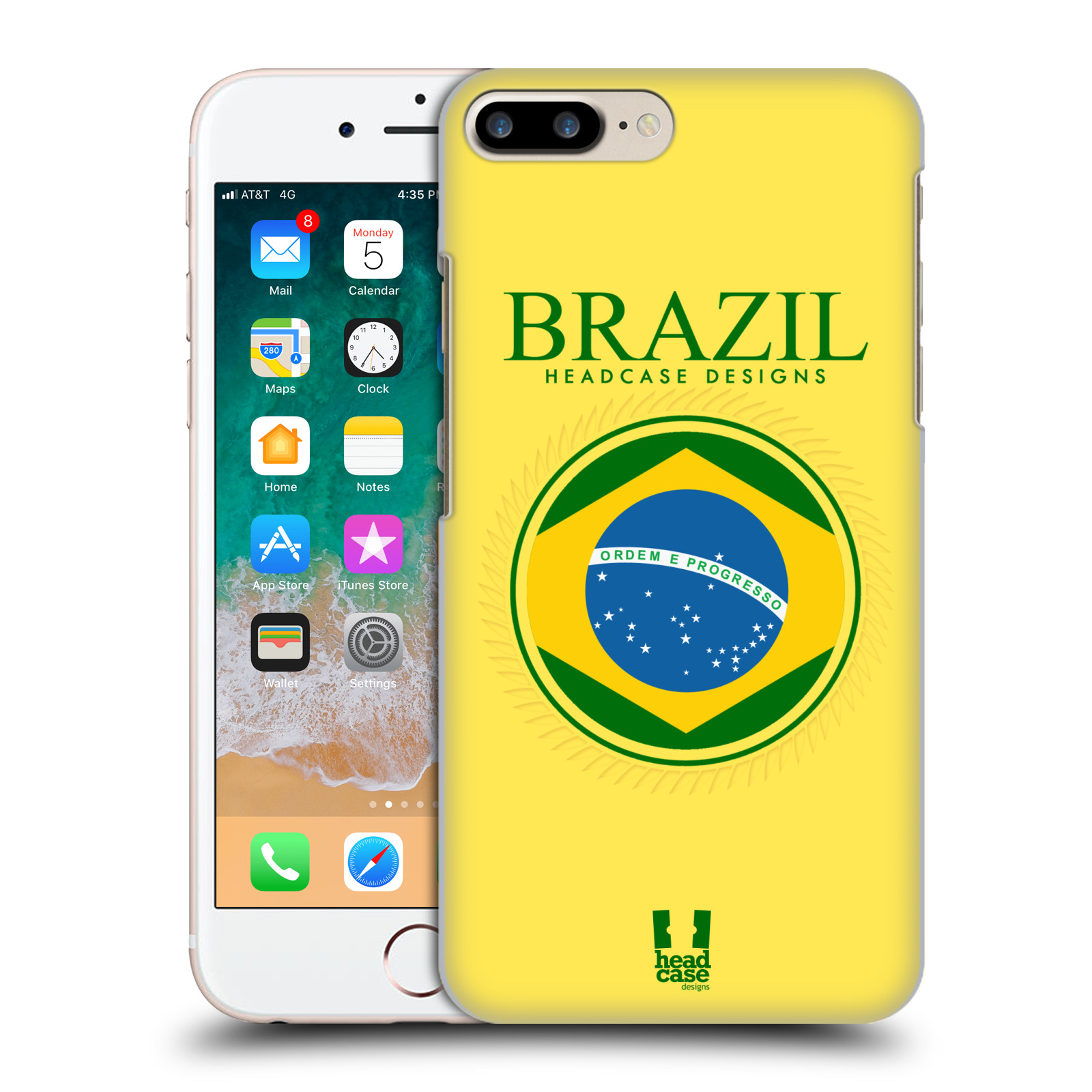 HEAD CASE plastový obal na mobil Apple Iphone 7 PLUS vzor Vlajky státy kreslené BRAZÍLIE