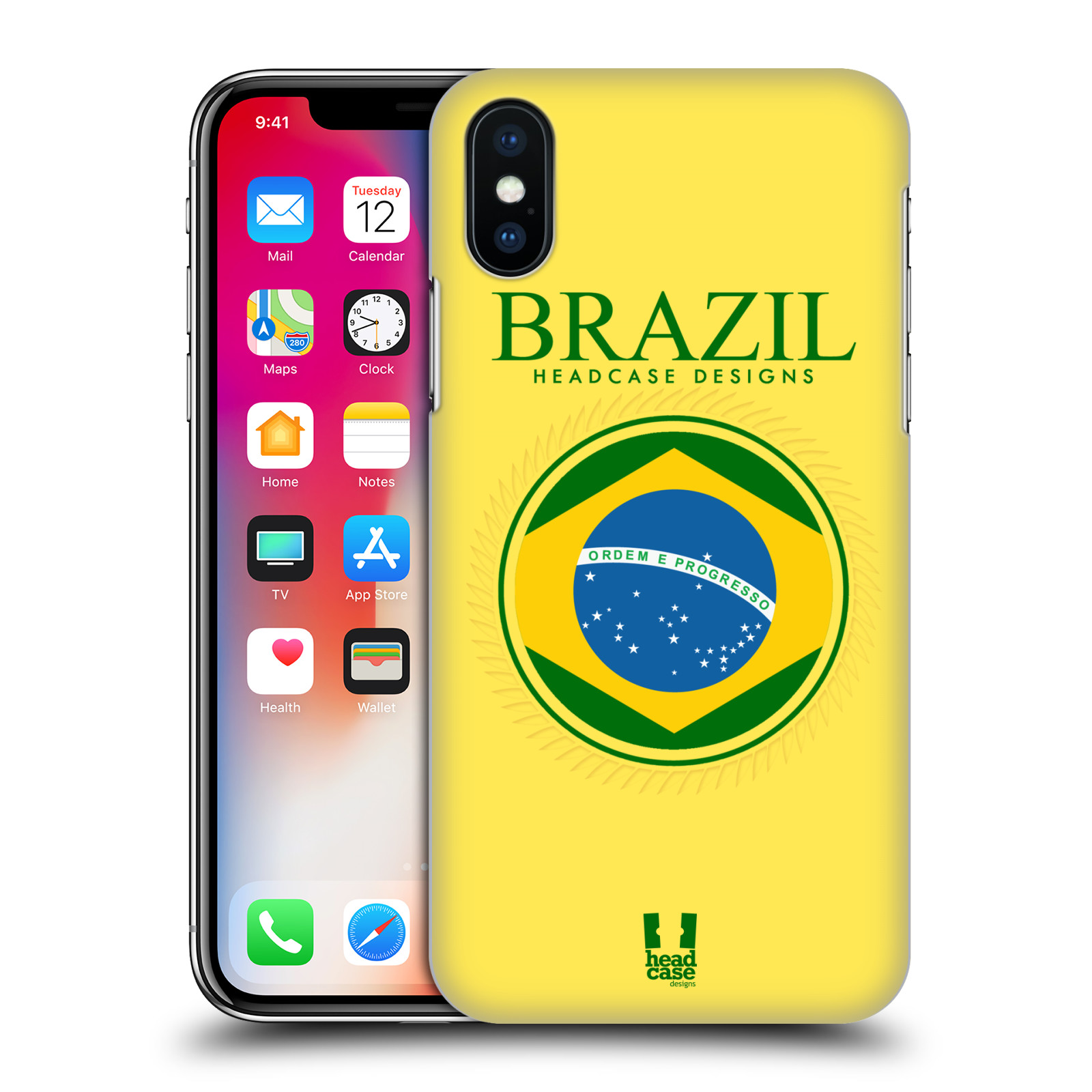 HEAD CASE plastový obal na mobil Apple Iphone X / XS vzor Vlajky státy kreslené BRAZÍLIE