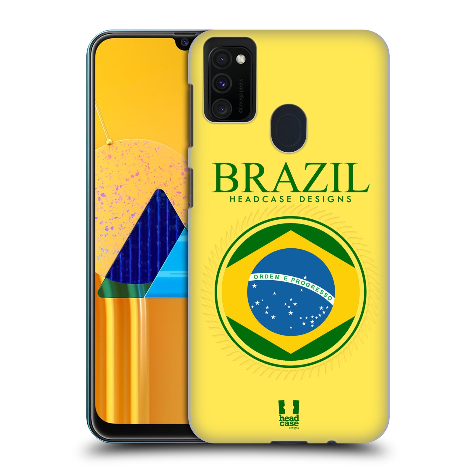Zadní kryt na mobil Samsung Galaxy M21 vzor Vlajky státy kreslené BRAZÍLIE