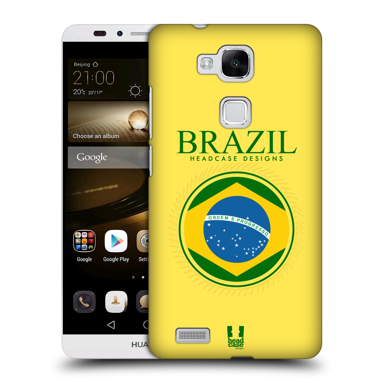 HEAD CASE plastový obal na mobil Huawei Mate 7 vzor Vlajky státy kreslené BRAZÍLIE