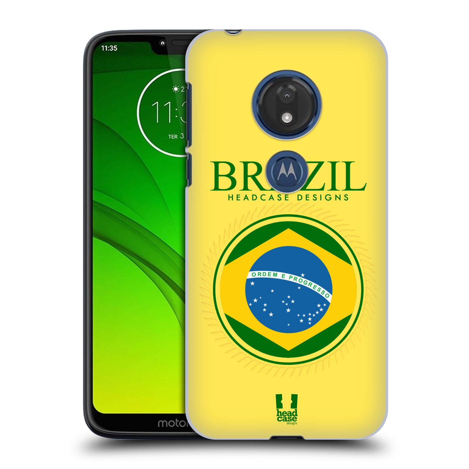 Pouzdro na mobil Motorola Moto G7 Play vzor Vlajky státy kreslené BRAZÍLIE
