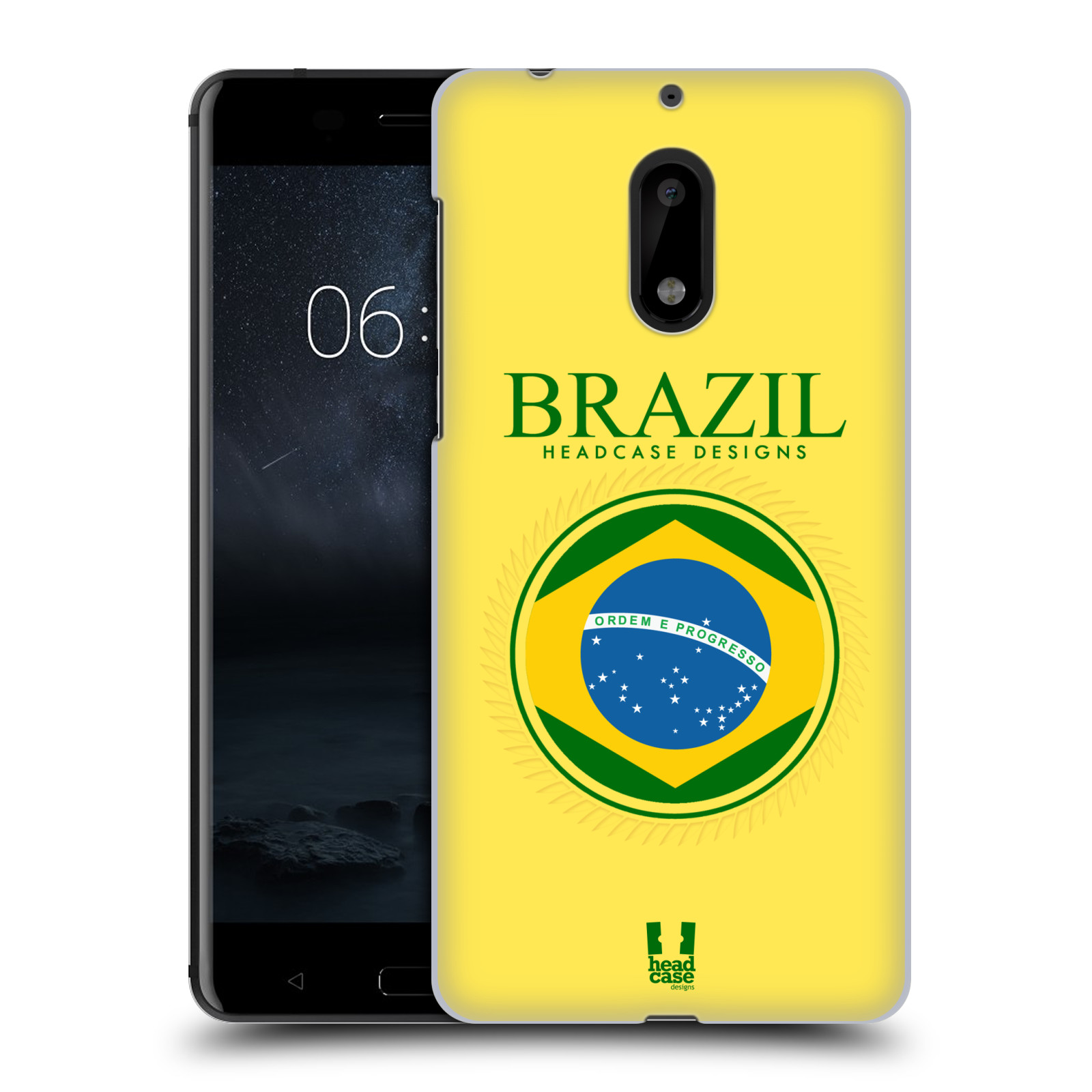 HEAD CASE plastový obal na mobil Nokia 6 vzor Vlajky státy kreslené BRAZÍLIE