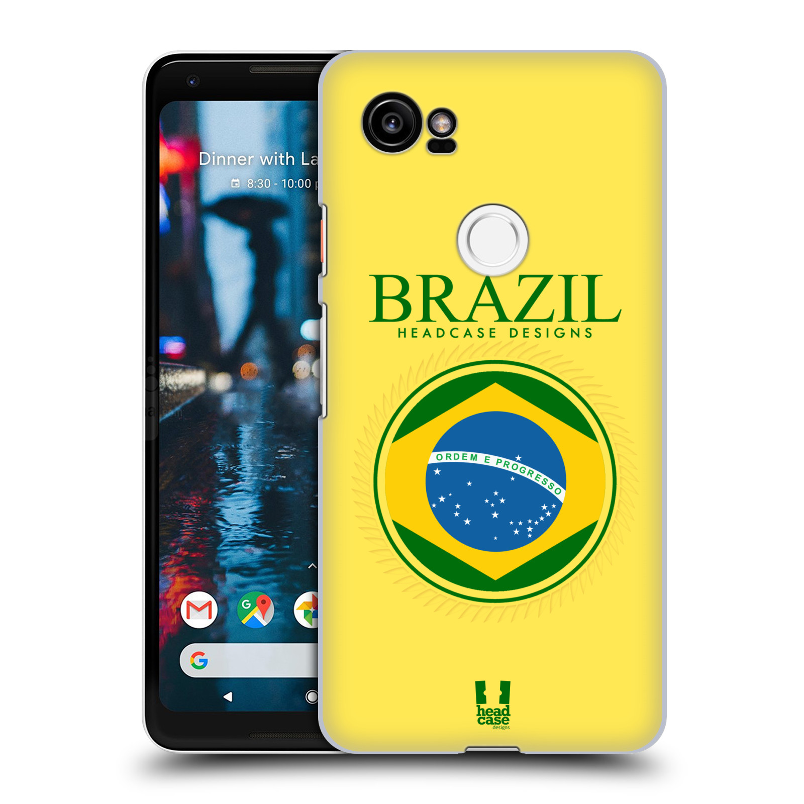 HEAD CASE plastový obal na mobil Google Pixel 2 XL vzor Vlajky státy kreslené BRAZÍLIE