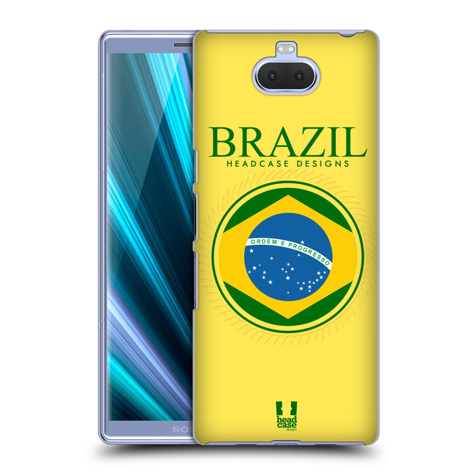 Pouzdro na mobil Sony Xperia 10 - Head Case - vzor Vlajky státy kreslené BRAZÍLIE