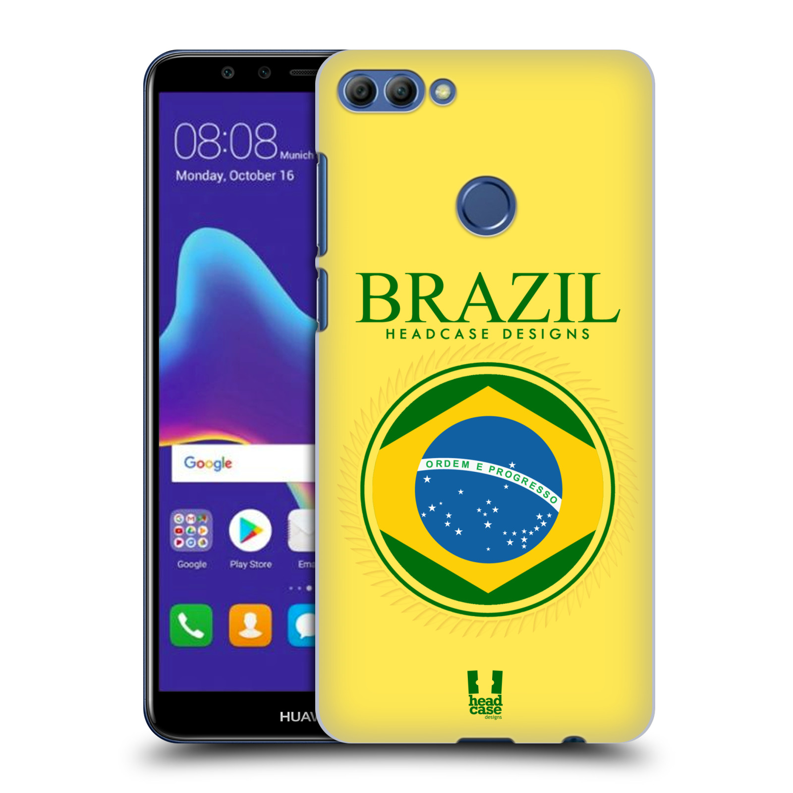 HEAD CASE plastový obal na mobil Huawei Y9 2018 vzor Vlajky státy kreslené BRAZÍLIE