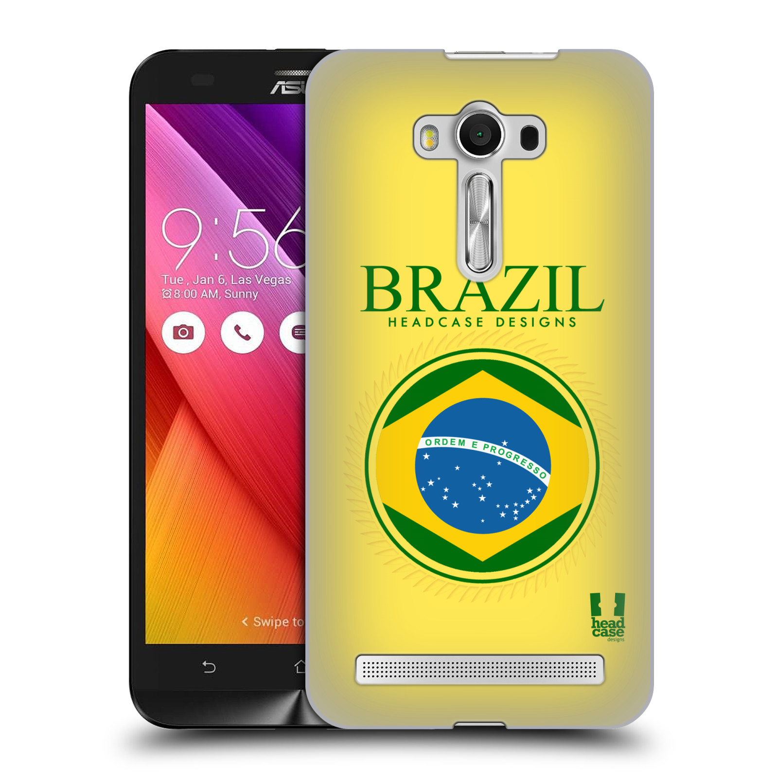 HEAD CASE plastový obal na mobil Asus Zenfone 2 LASER (5,5 displej ZE550KL) vzor Vlajky státy kreslené BRAZÍLIE