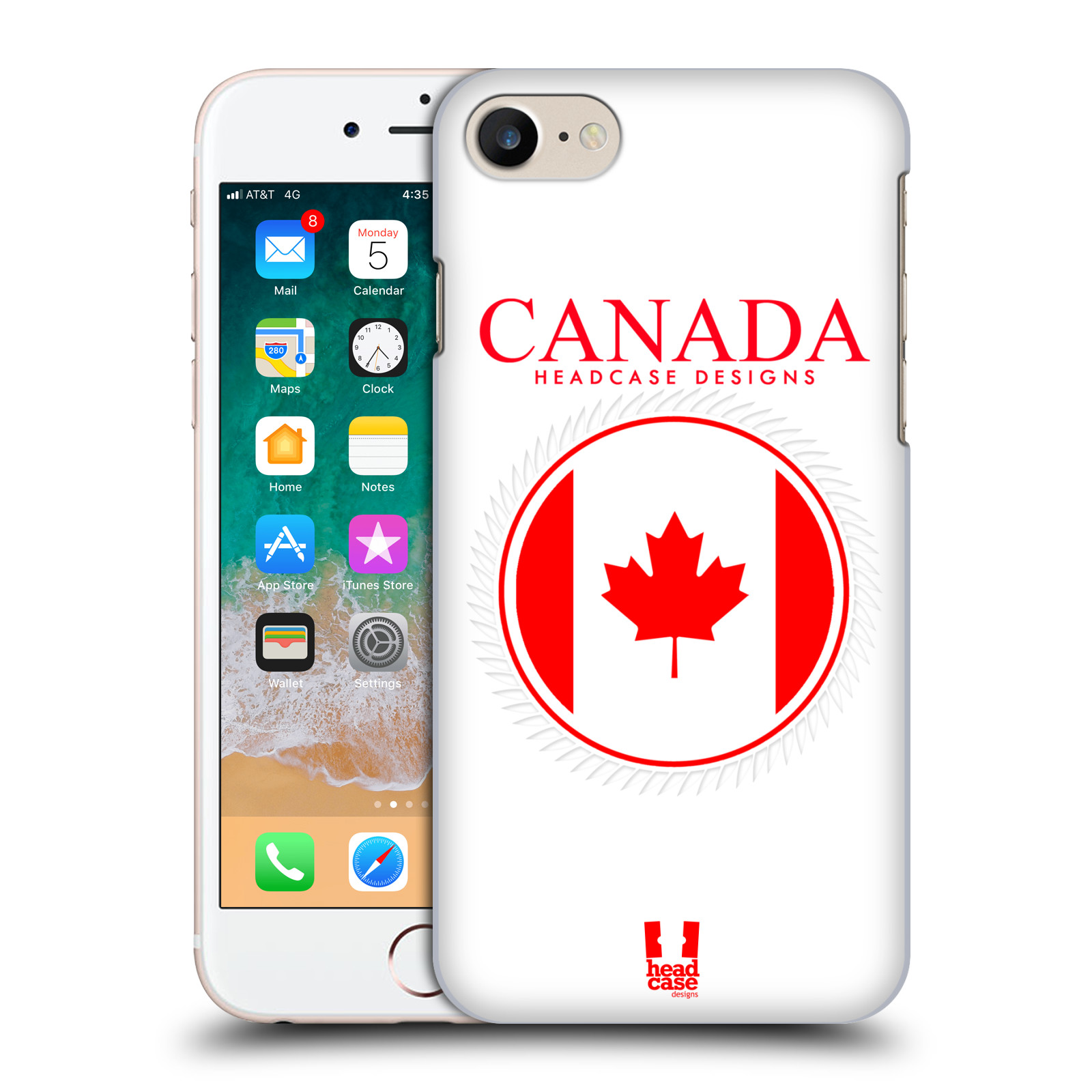 HEAD CASE plastový obal na mobil Apple Iphone 7 vzor Vlajky státy kreslené KANADA