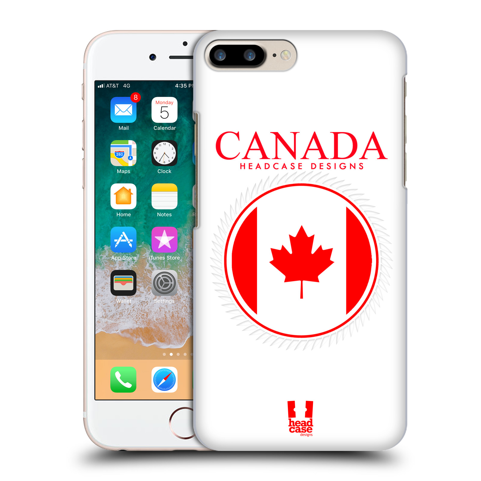 HEAD CASE plastový obal na mobil Apple Iphone 7 PLUS vzor Vlajky státy kreslené KANADA