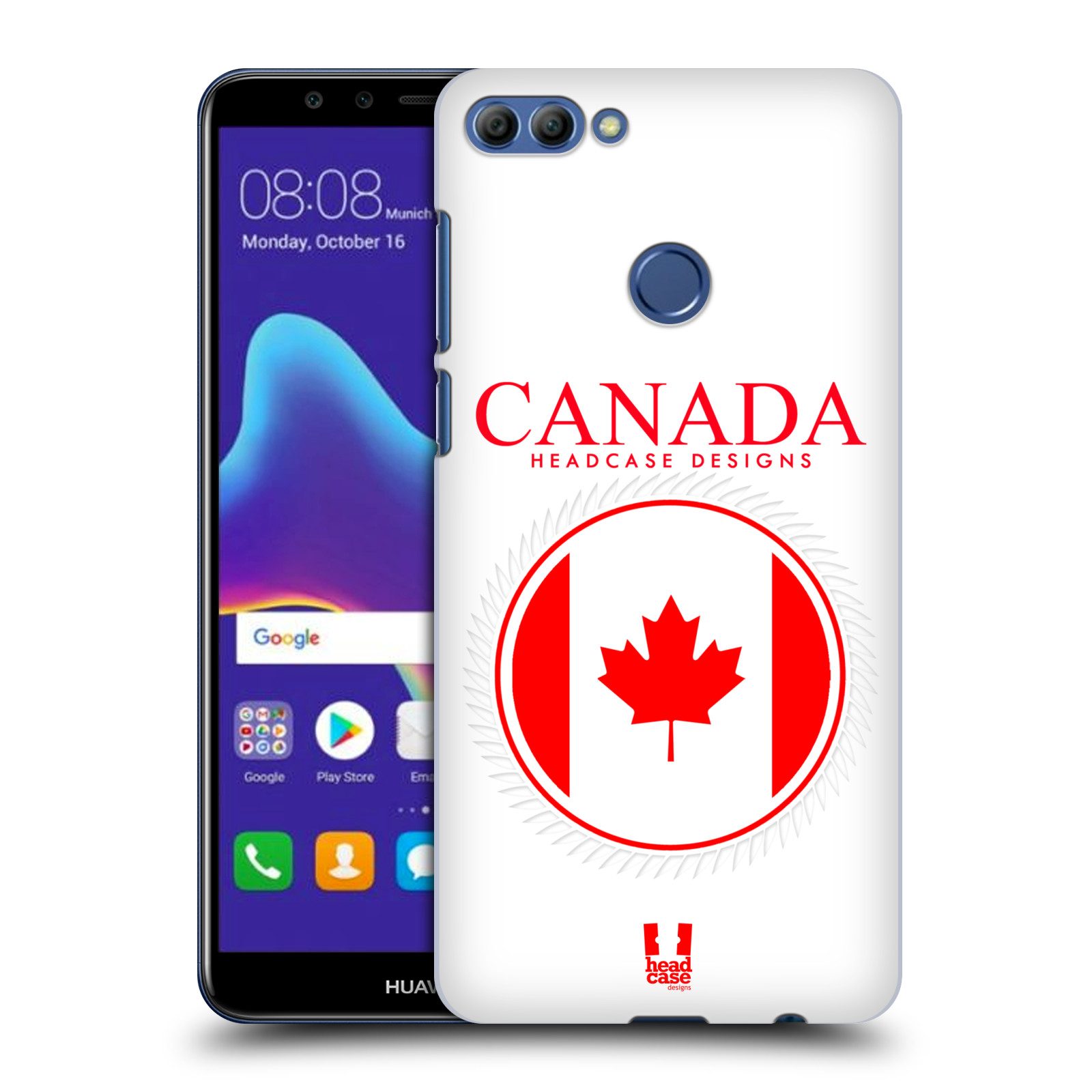 HEAD CASE plastový obal na mobil Huawei Y9 2018 vzor Vlajky státy kreslené KANADA