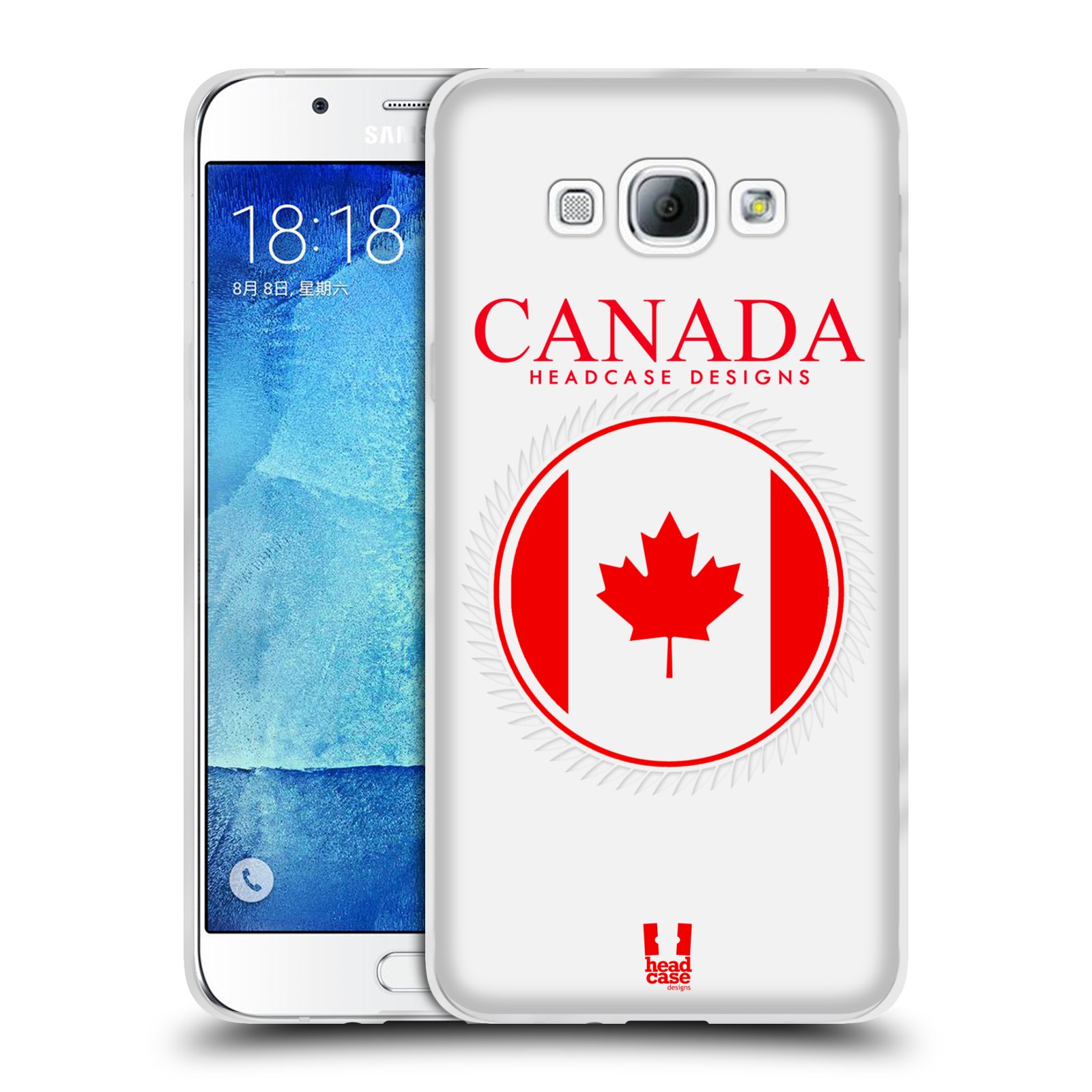 HEAD CASE silikonový obal na mobil Samsung Galaxy A8 vzor Vlajky státy kreslené KANADA