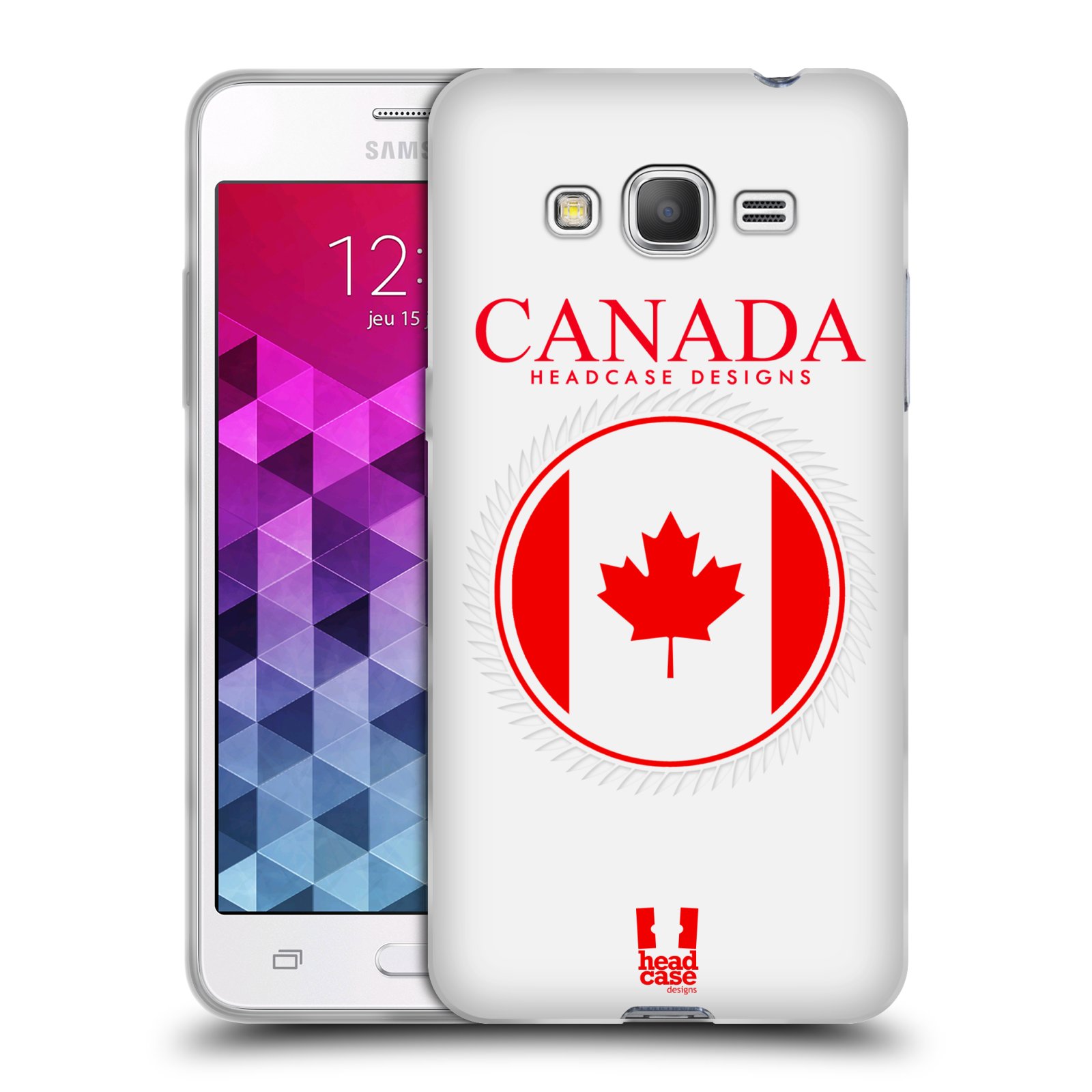 HEAD CASE silikonový obal na mobil Samsung Galaxy GRAND PRIME vzor Vlajky státy kreslené KANADA