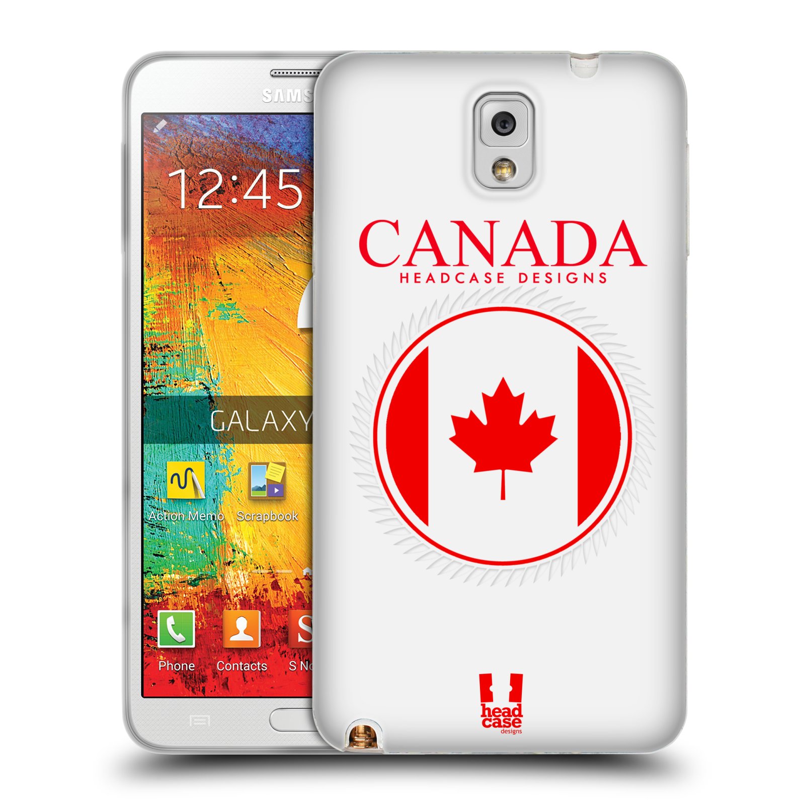 HEAD CASE silikonový obal na mobil Samsung Galaxy Note 3 (N9005) vzor Vlajky státy kreslené KANADA
