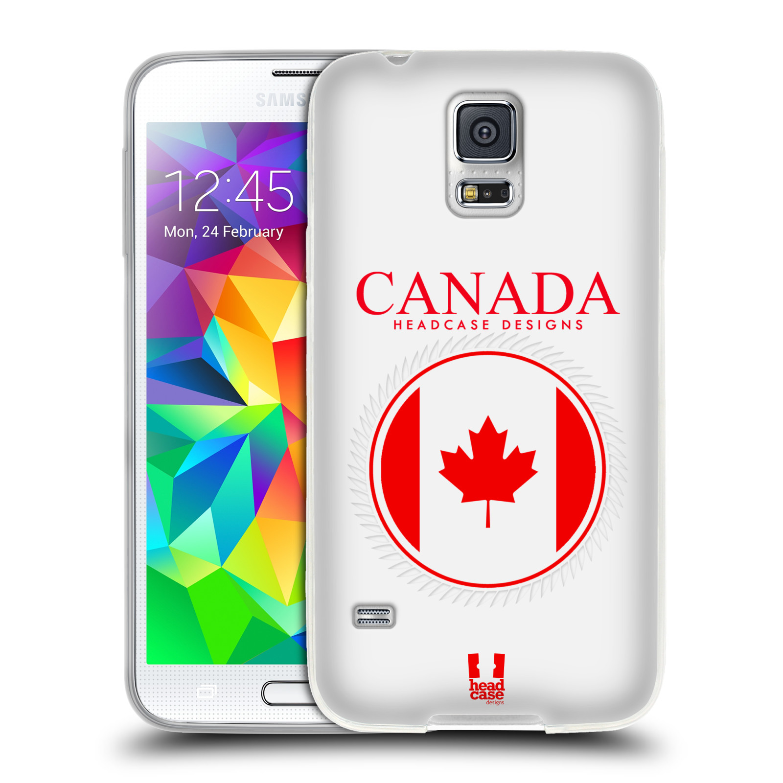 HEAD CASE silikonový obal na mobil Samsung Galaxy S5/S5 NEO vzor Vlajky státy kreslené KANADA