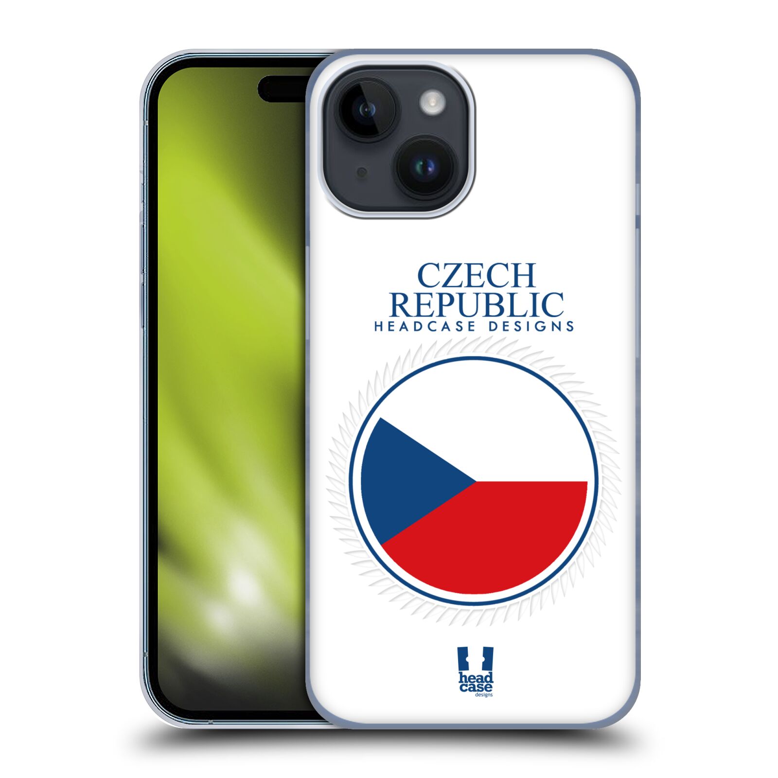 Plastový obal HEAD CASE na mobil Apple Iphone 15 vzor Vlajky státy kreslené ČESKÁ REPUBLIKA
