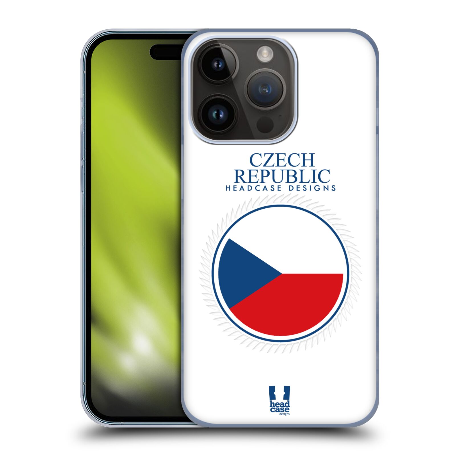 Plastový obal HEAD CASE na mobil Apple Iphone 15 Pro vzor Vlajky státy kreslené ČESKÁ REPUBLIKA