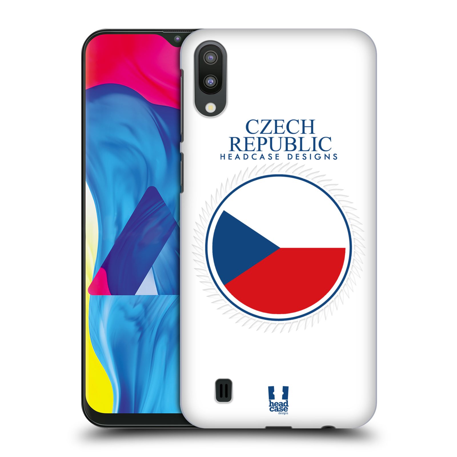 Plastový obal HEAD CASE na mobil Samsung Galaxy M10 vzor Vlajky státy kreslené ČESKÁ REPUBLIKA