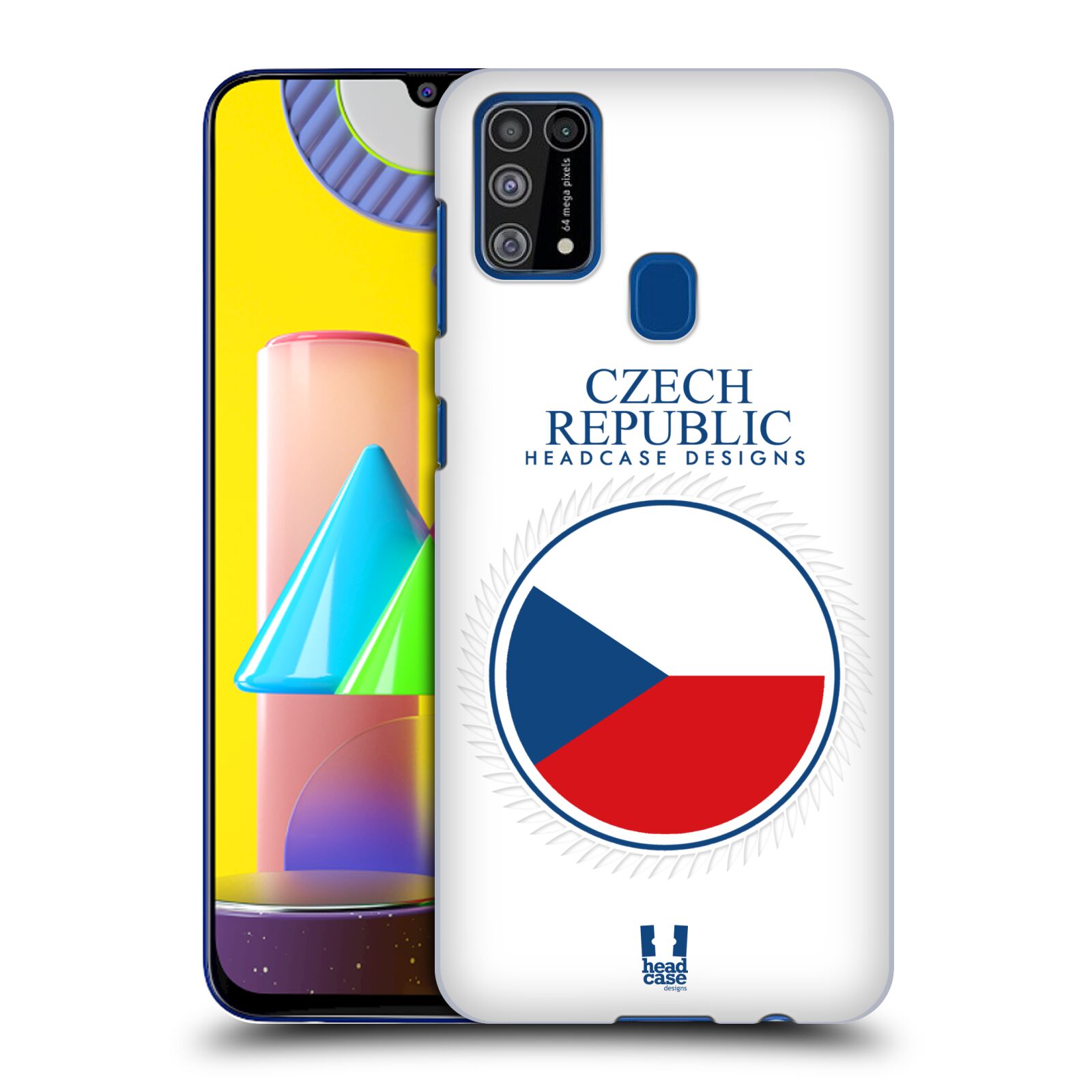 Plastový obal HEAD CASE na mobil Samsung Galaxy M31 vzor Vlajky státy kreslené ČESKÁ REPUBLIKA