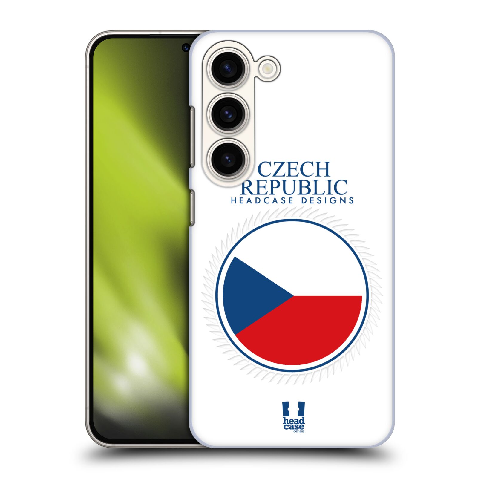 Plastový obal HEAD CASE na mobil Samsung Galaxy S23 vzor Vlajky státy kreslené ČESKÁ REPUBLIKA