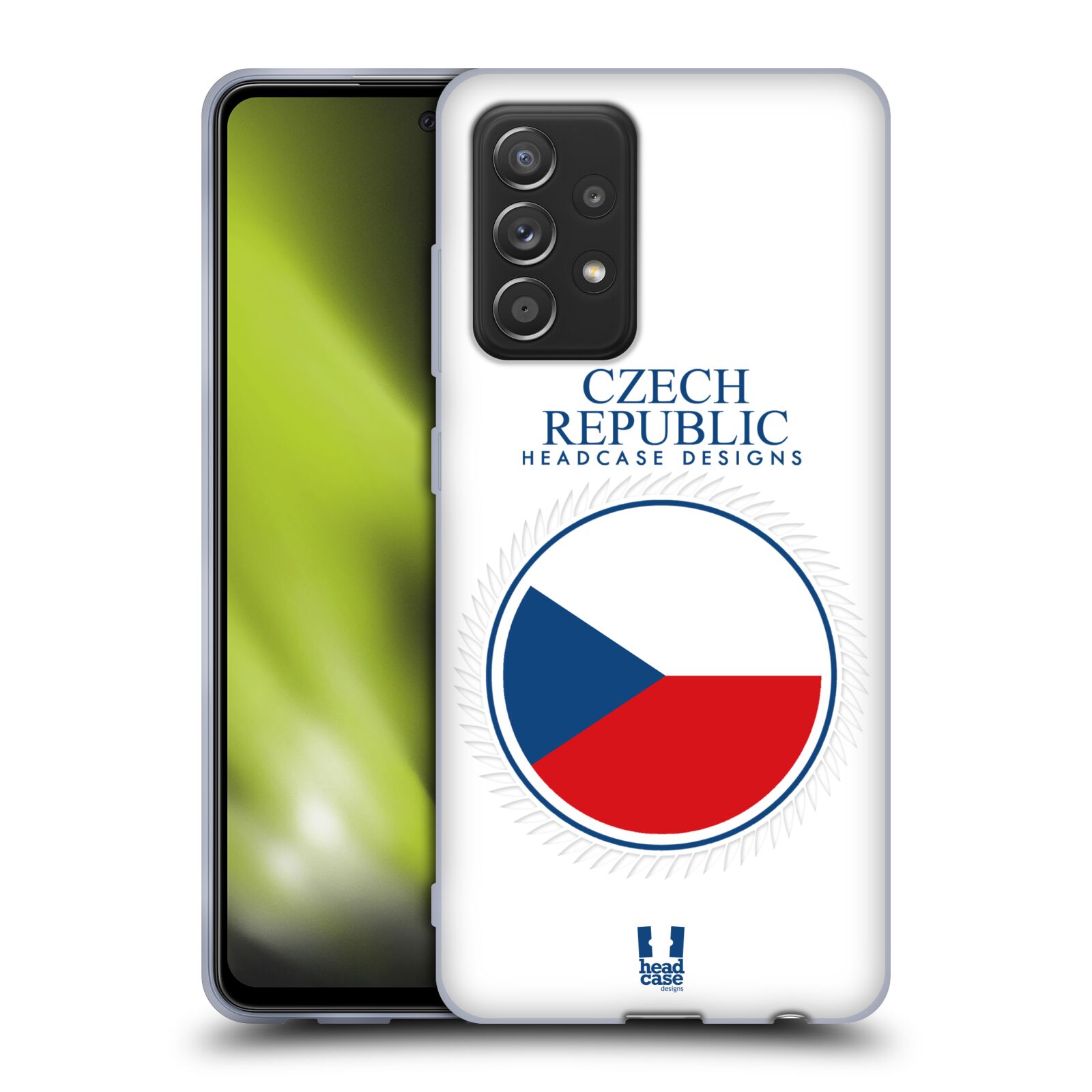 Plastový obal HEAD CASE na mobil Samsung Galaxy A52 / A52 5G / A52s 5G vzor Vlajky státy kreslené ČESKÁ REPUBLIKA