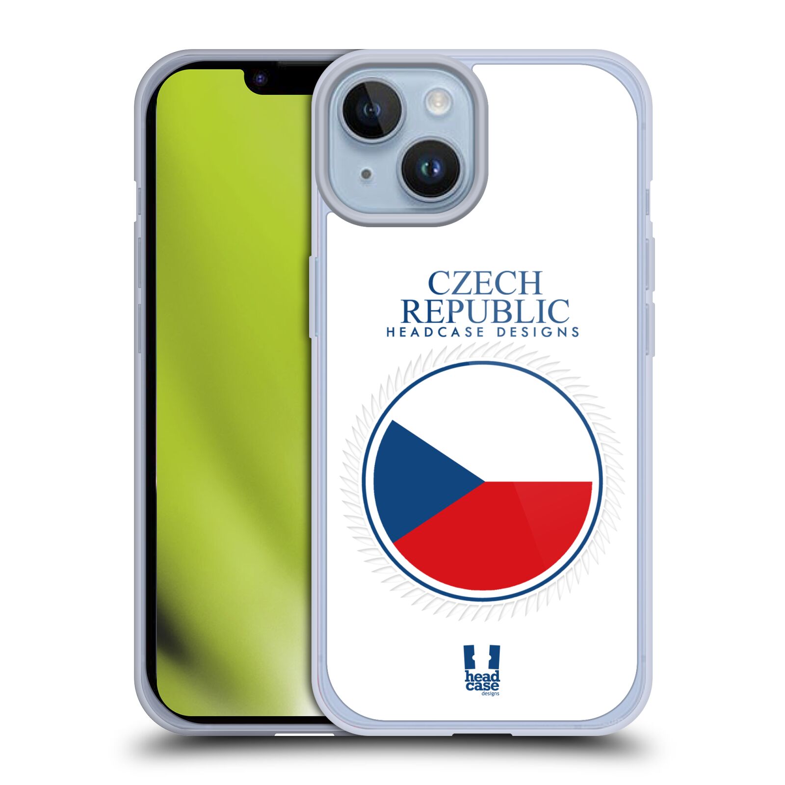 Plastový obal HEAD CASE na mobil Apple Iphone 14 vzor Vlajky státy kreslené ČESKÁ REPUBLIKA