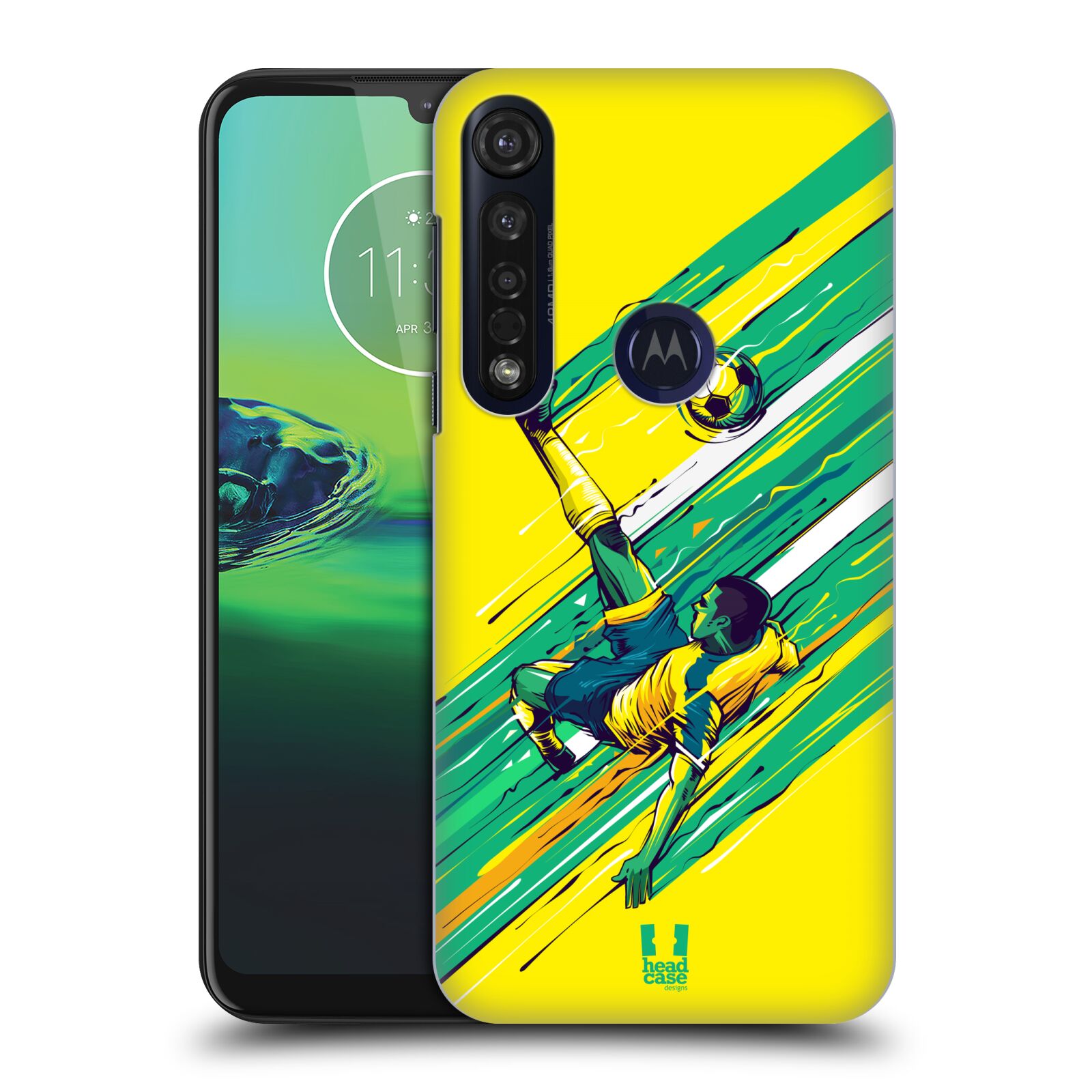 Pouzdro na mobil Motorola Moto G8 PLUS - HEAD CASE - Sport fotbal kreslený nůžky
