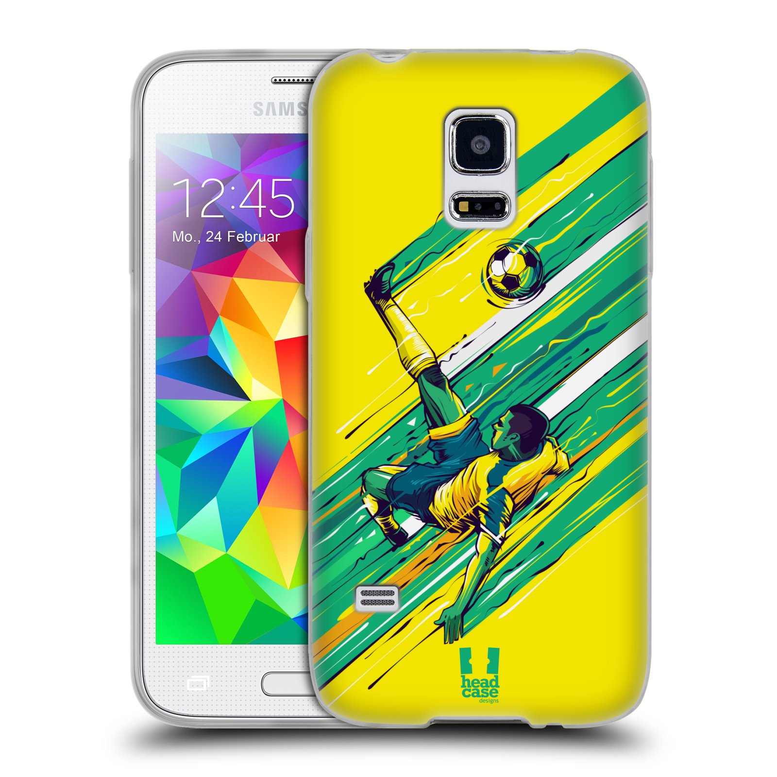 HEAD CASE silikonový obal na mobil Samsung Galaxy S5 MINI Sport fotbal kreslený nůžky