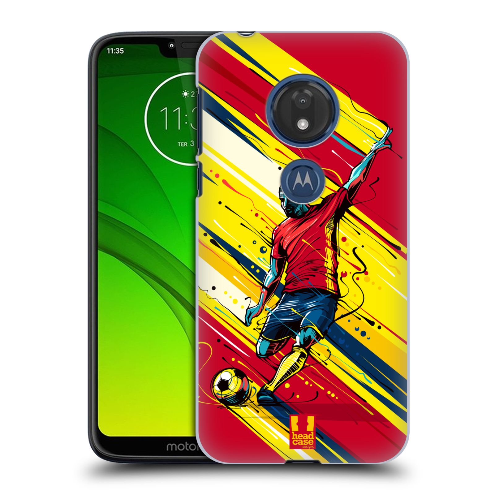 Pouzdro na mobil Motorola Moto G7 Play Sport fotbal střela do brány