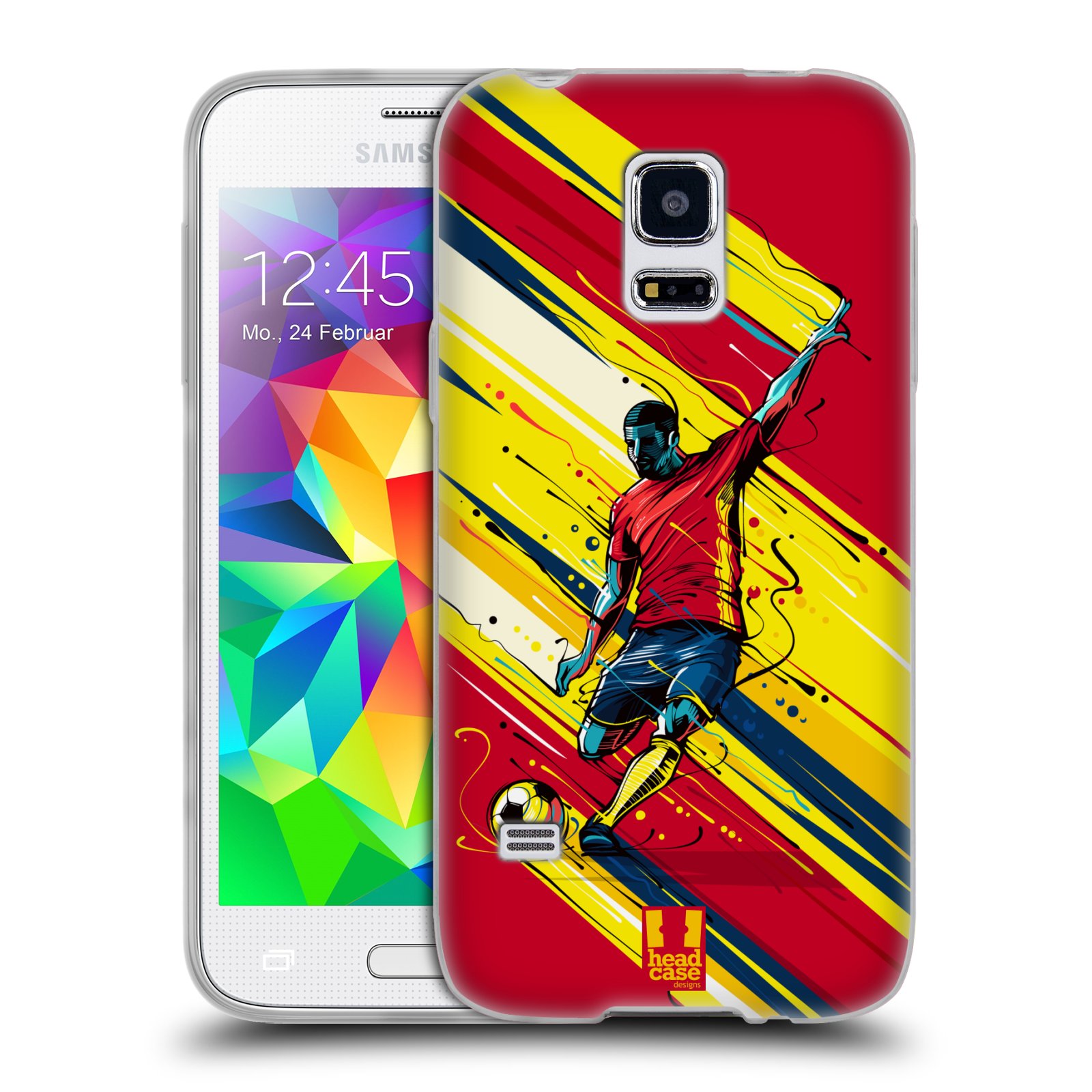 HEAD CASE silikonový obal na mobil Samsung Galaxy S5 MINI Sport fotbal střela do brány