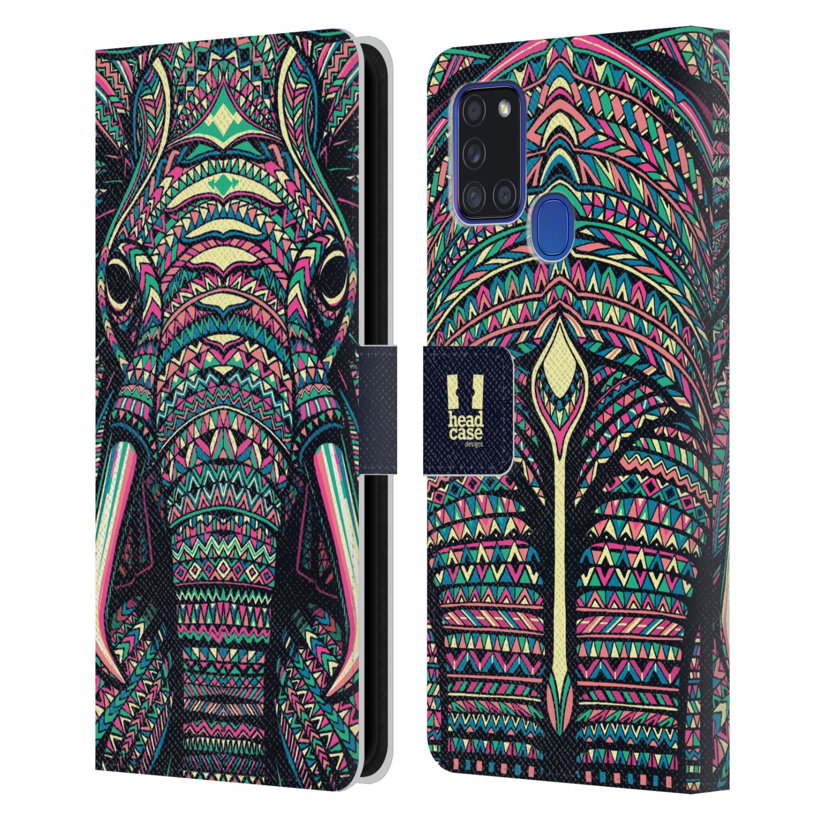 Pouzdro pro mobil Samsung Galaxy A21S - Aztécký motiv slon